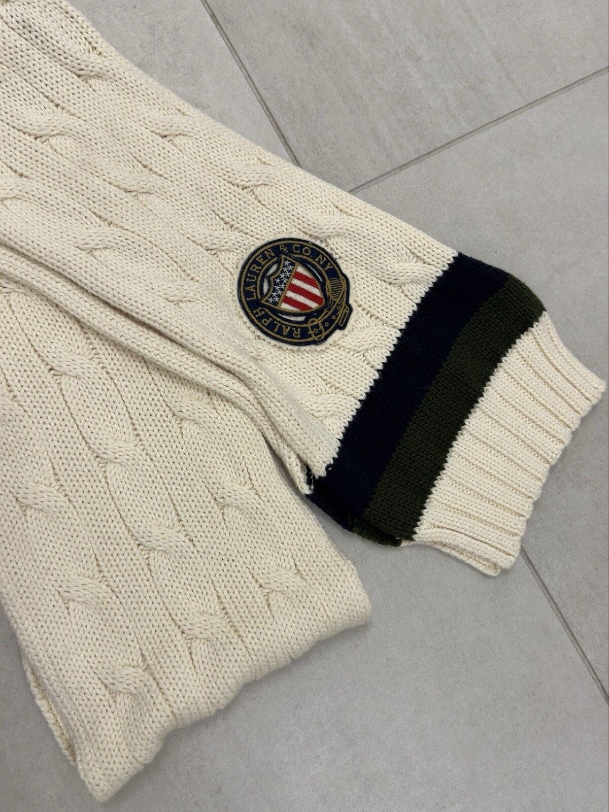 Polo Ralph Lauren Ralph Lauren Cotton Cashmere Blend Cable Knit Scarf Size ONE SIZE - 3 Thumbnail