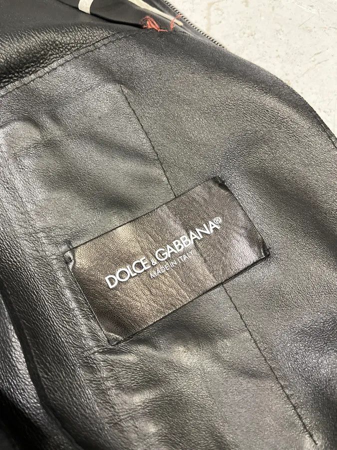 Dolce & Gabbana 2000s Dolce & Gabbana Pure Black Leather Bomber Jacket Size US M / EU 48-50 / 2 - 9 Thumbnail