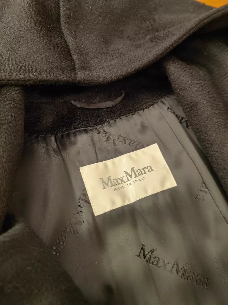 Max Mara Max Mara Black hooded bathrobe overcoat Size L / US 10 / IT 46 - 3 Thumbnail
