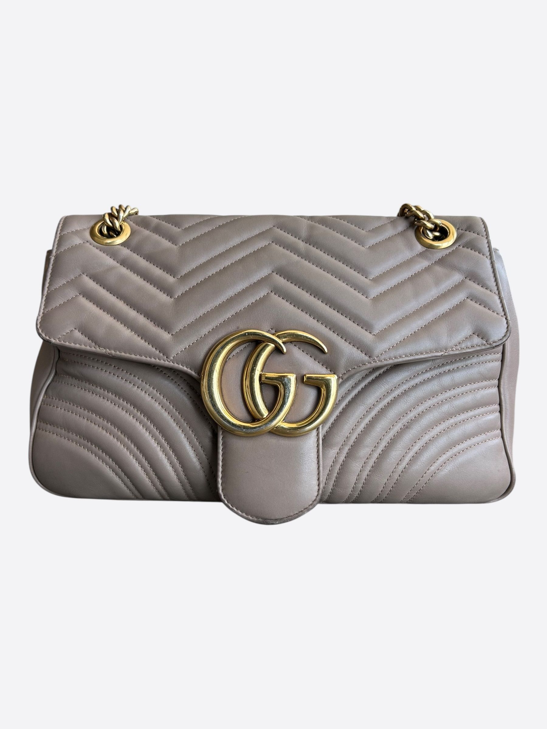 Gucci Gucci Brown GG Marmont Medium Shoulder Bag Size ONE SIZE - 1 Thumbnail