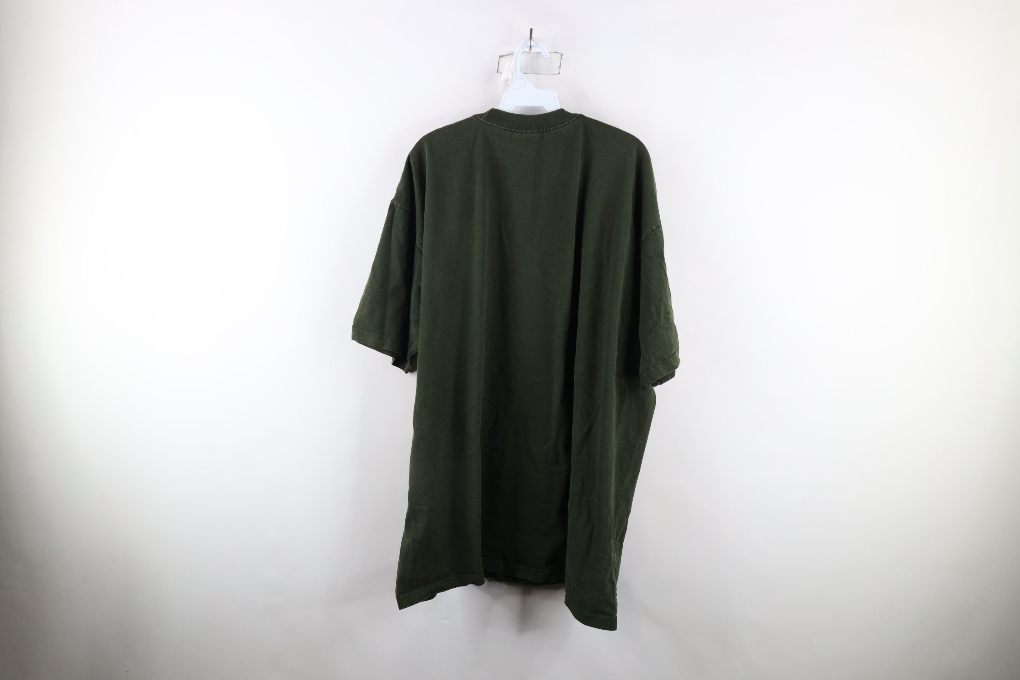 Vintage Vintage 90s Streetwear Heavyweight T-Shirt Green Cotton Size US XXL / EU 58 / 5 - 5 Thumbnail