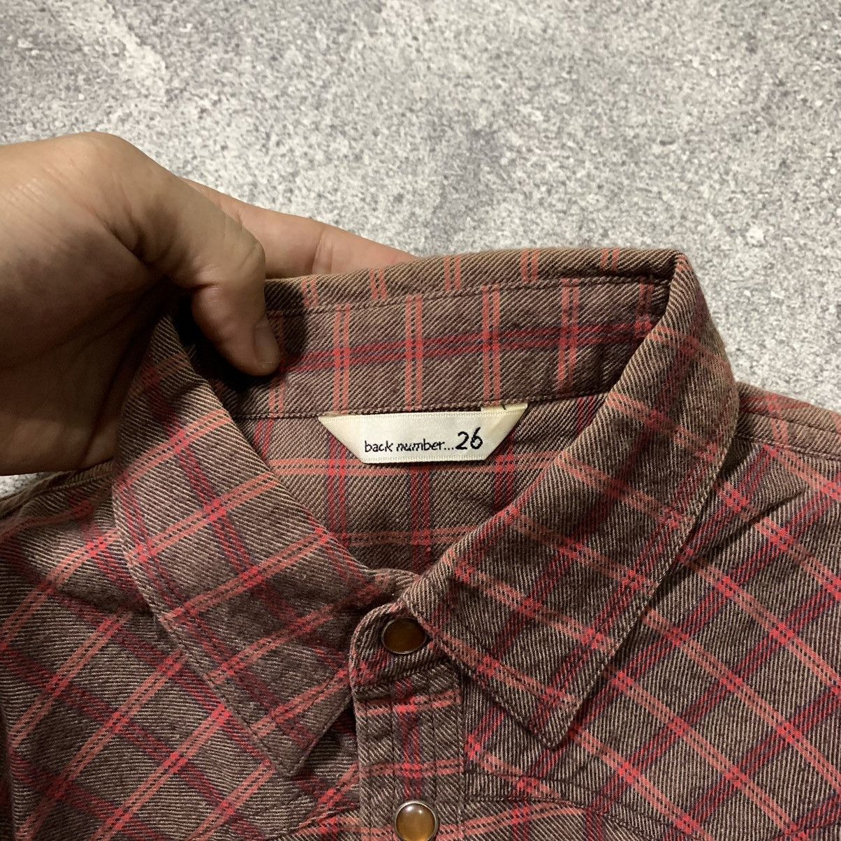 Japanese Brand BACK NUMBER WESTERN PLAID FLANNEL SHIRT SNAP BUTTON Size M / US 6-8 / IT 42-44 - 8 Thumbnail