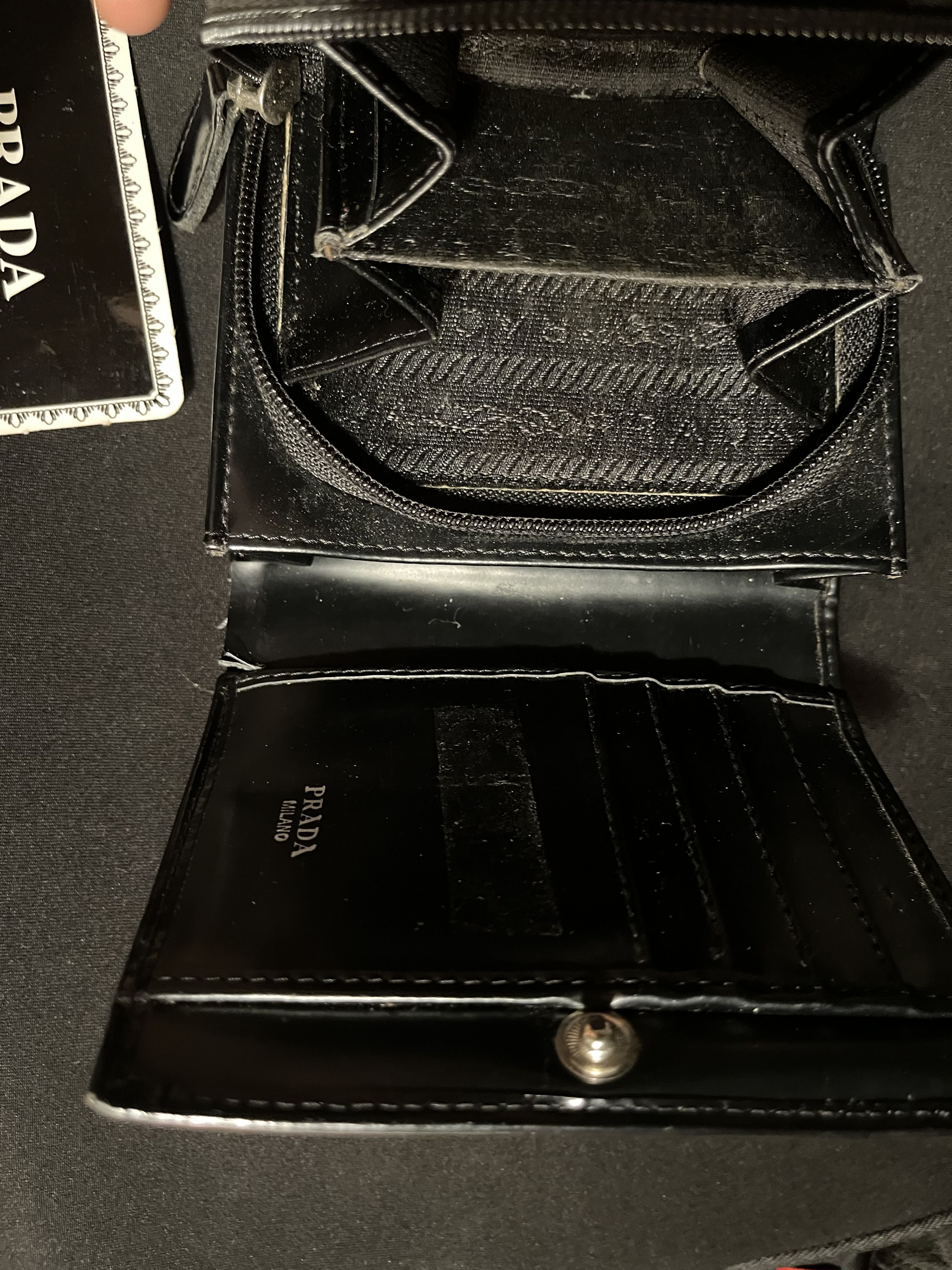 Prada Prada Milano 1990 Vinyl Tri-Fold wallet black Size ONE SIZE - 4 Thumbnail
