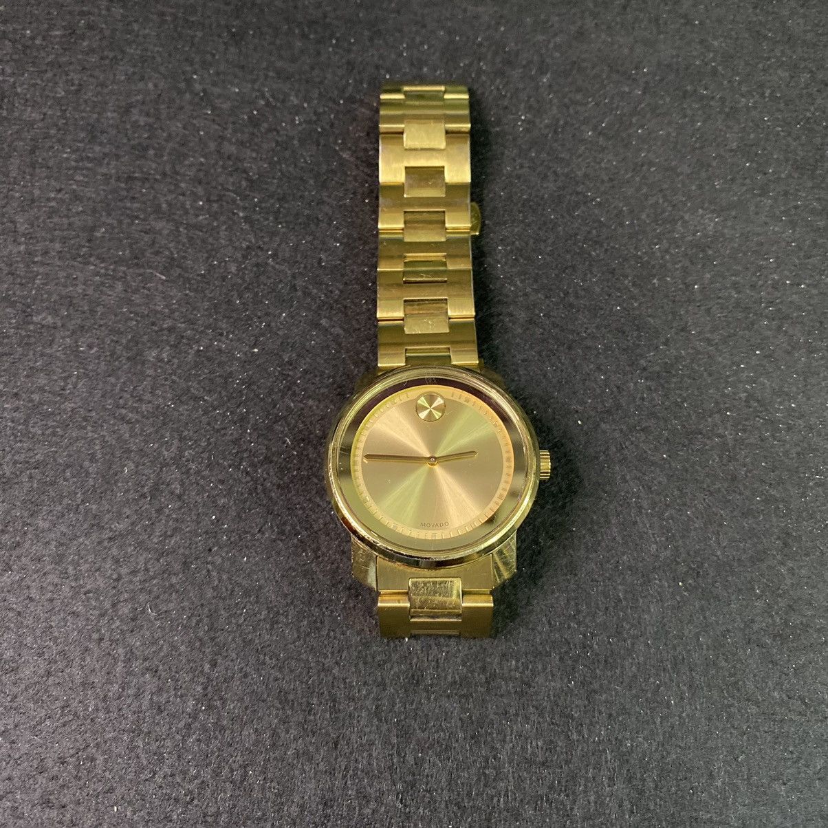 MOVADO BOLD 3600258 STAINLESS 42.5MM YELLOW GOLD DIAL WATCH