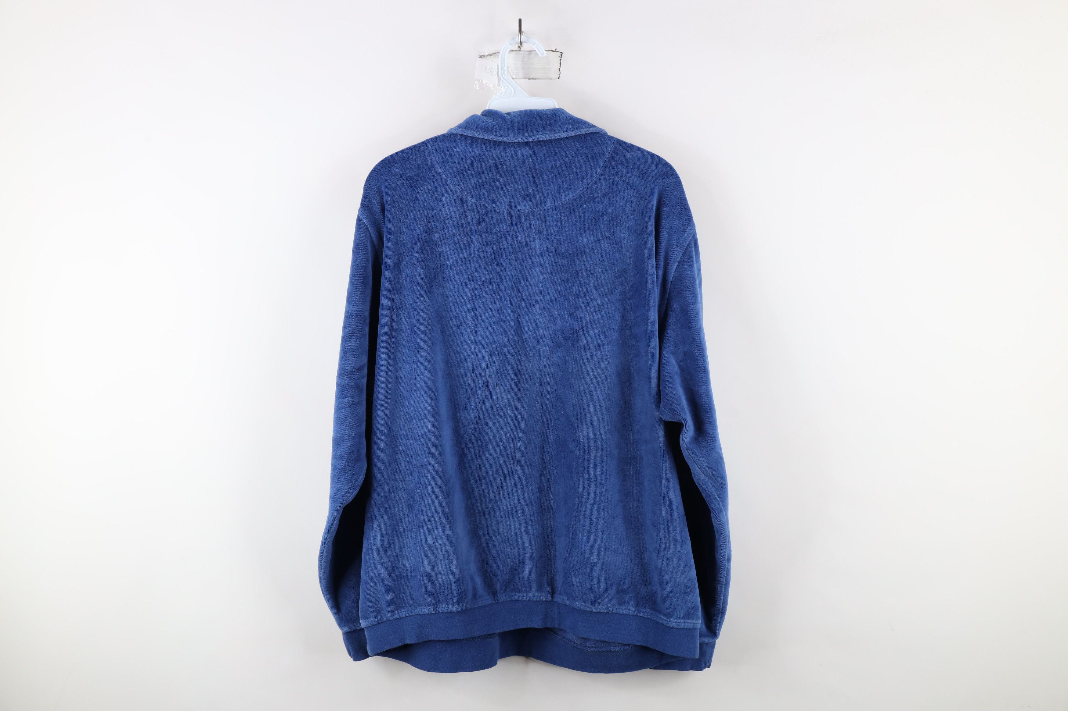 Vintage Vintage 90s Streetwear Velour Collared Pullover Sweater Size US M / EU 48-50 / 2 - 7 Thumbnail
