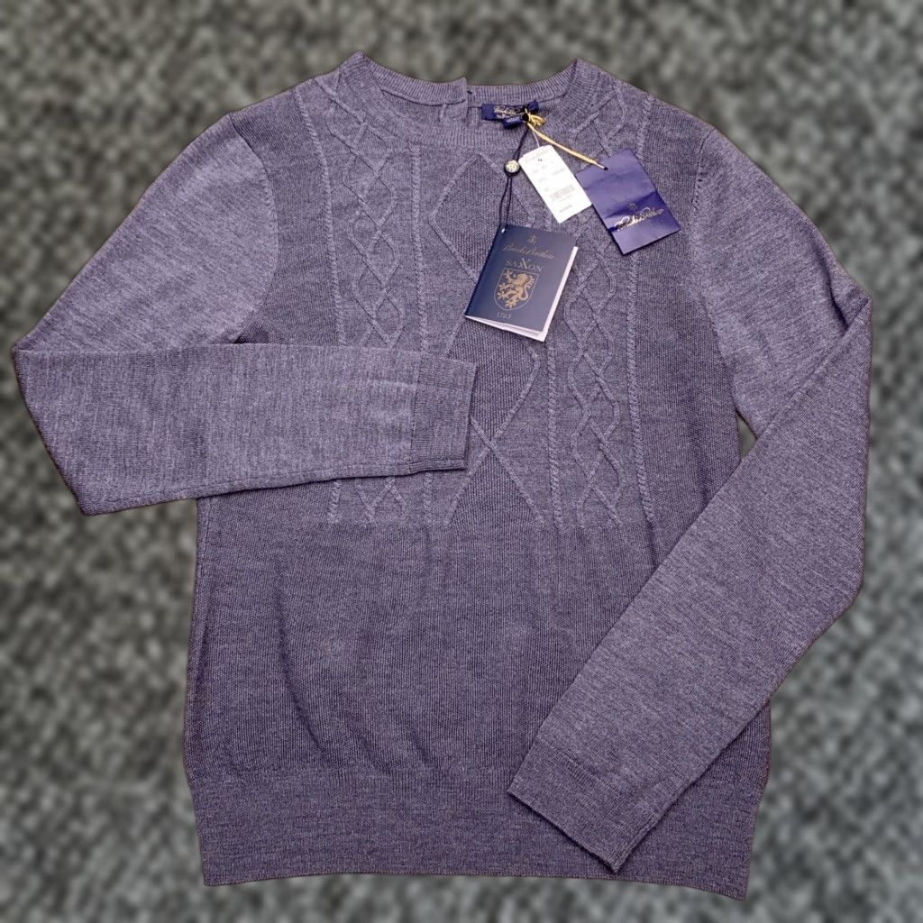 Brooks Brothers Brooks Brothers Sweater Womens Medium Gray Cable Knit Wool Pullover Crew Neck Workwear Casual Regular Buttons Winter Fall Spring Designer NWT Size M / US 6-8 / IT 42-44 - 1 Thumbnail