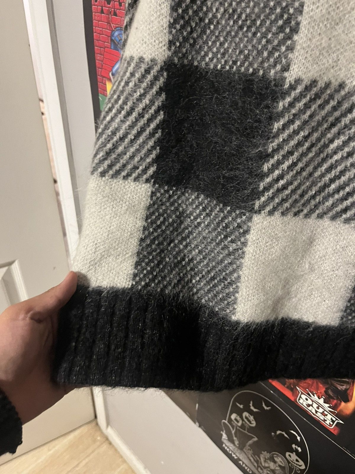 Helmut Lang Y2K 2000’s Helmut Lang Wool / mohair checkered Sweater Size S / US 4 / IT 40 - 9 Thumbnail