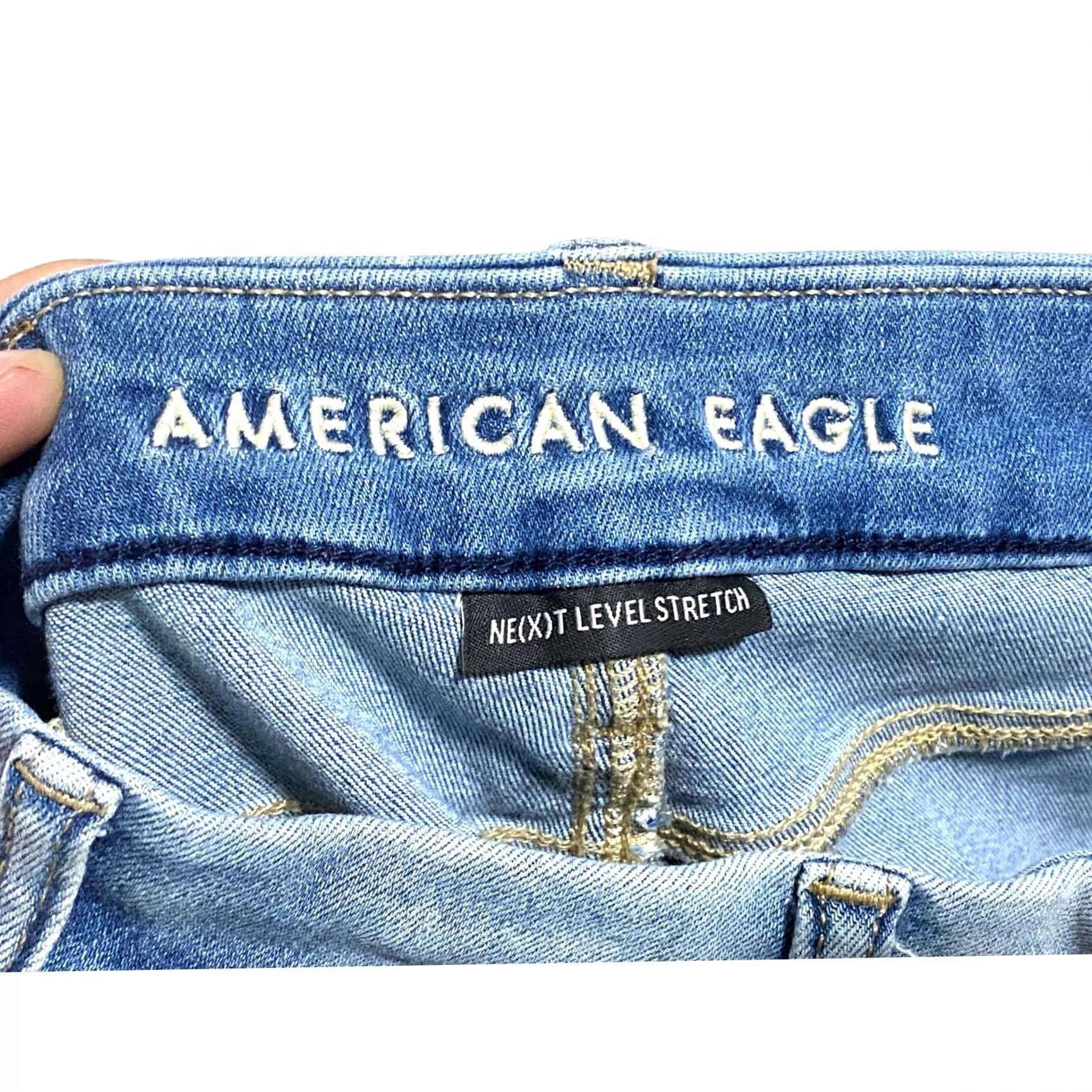 American Eagle Outfitters VINTAGE American Eagle Curvy Highest Rise Legging Jeans Womens 4S Stretch Distressed Y2K Grunge Punk Rock Jeans Womens XS? Size 27" / US 4 / IT 40 - 6 Thumbnail
