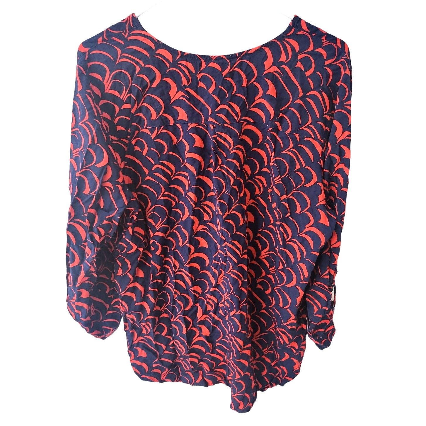 Gap Gap Navy and Red Geometric Patterned Blouse - XXL Size XXL / US 16-18 / IT 52-54 - 2 Thumbnail