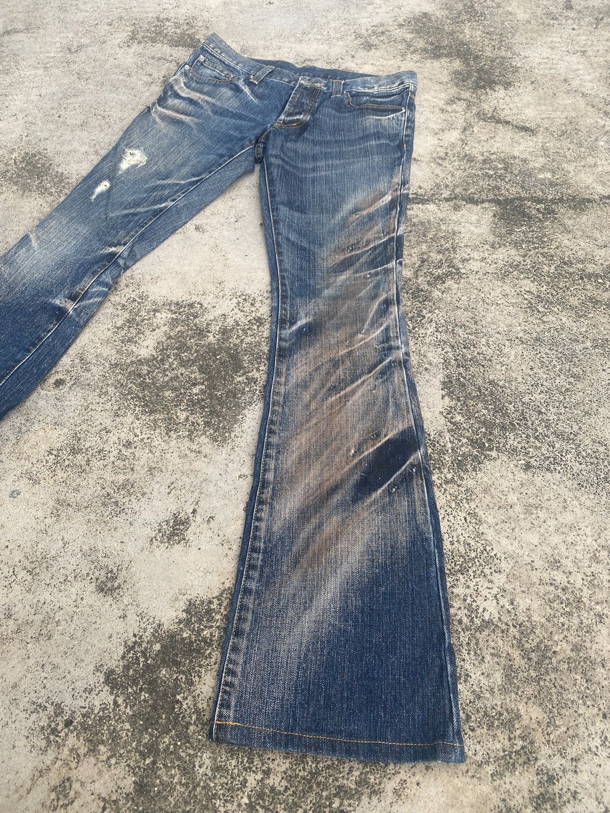 If Six Was Nine × Japanese Brand Flare Jeans Modern Lovers Clawmark Mud Distressd Size US 30 / EU 46 - 2 Thumbnail