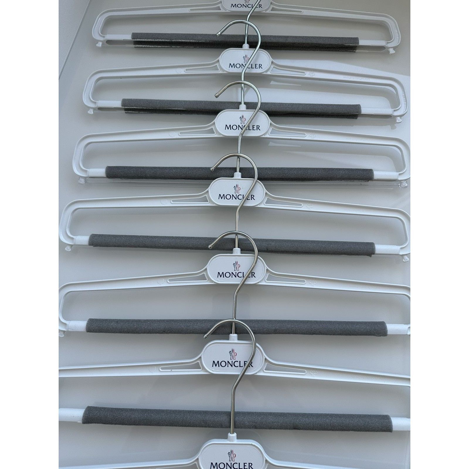 Moncler logo made in italy plastic metal hook white hangers