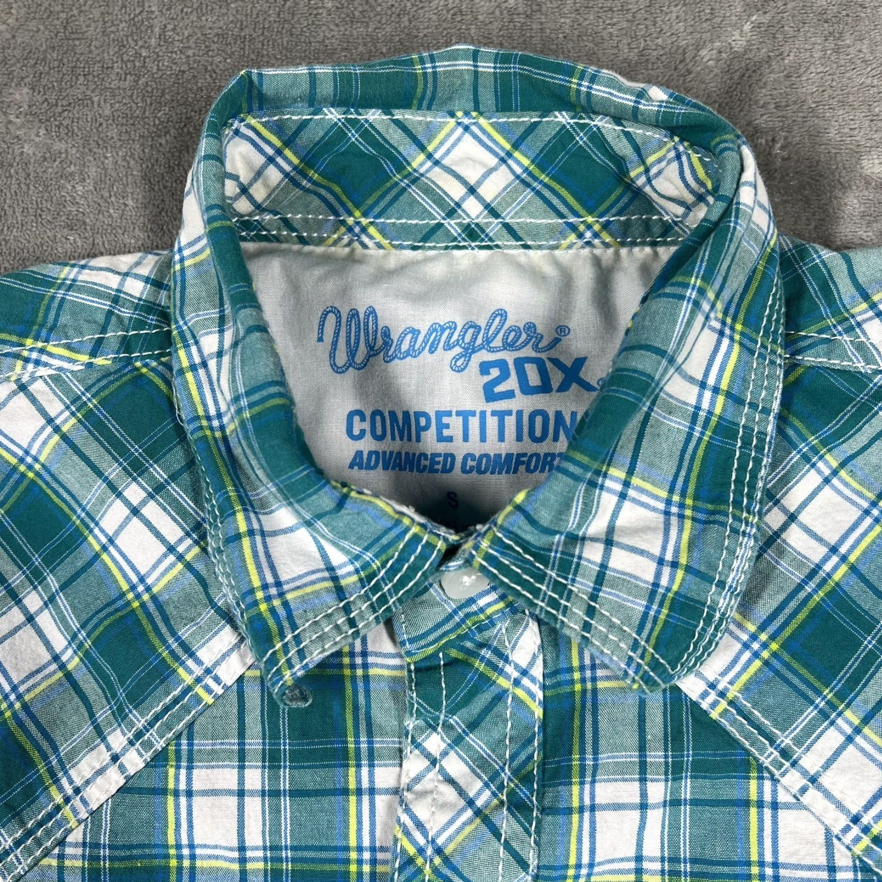 Wrangler Wrangler 20X Men's Small Pearl Snap Western Button-Up Shirt Teal Blue Plaid Size US S / EU 44-46 / 1 - 7 Thumbnail