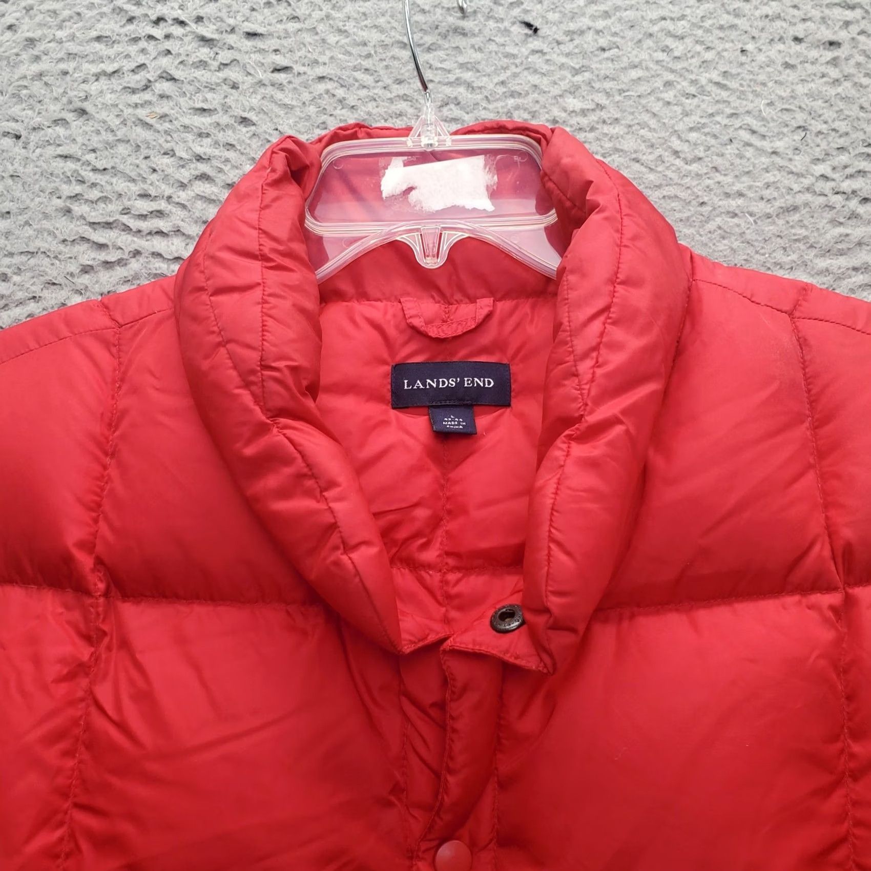 Lands' End Lands' End Goose Down Puffer Jacket Mens Large Red Lined Mock Neck Snap Front Jacket Size US L / EU 52-54 / 3 - 7 Thumbnail