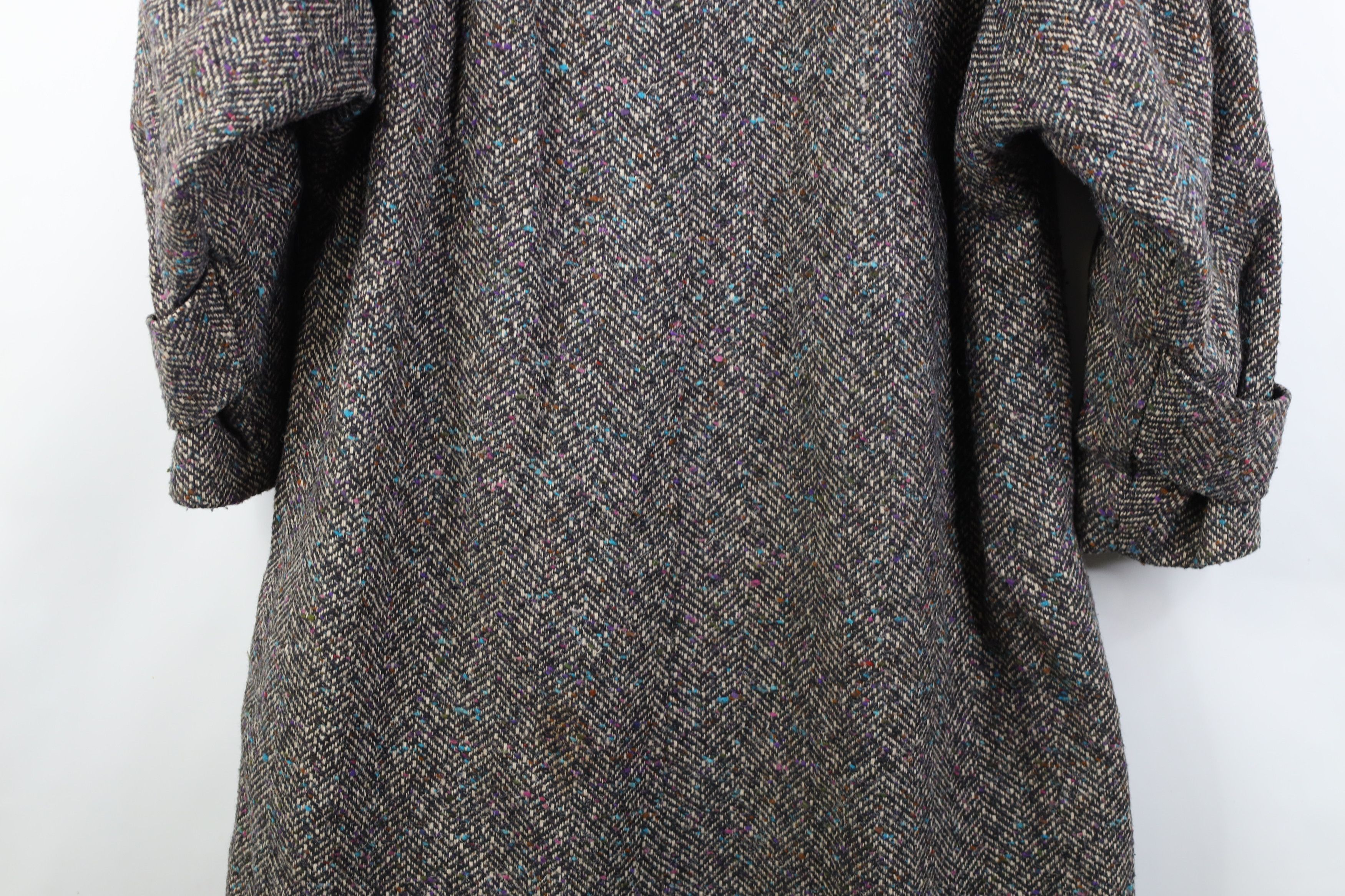 Vintage Vintage 80s 90s Streetwear Wool Tweed Overcoat Jacket USA Size XXL / US 16-18 / IT 52-54 - 15 Thumbnail