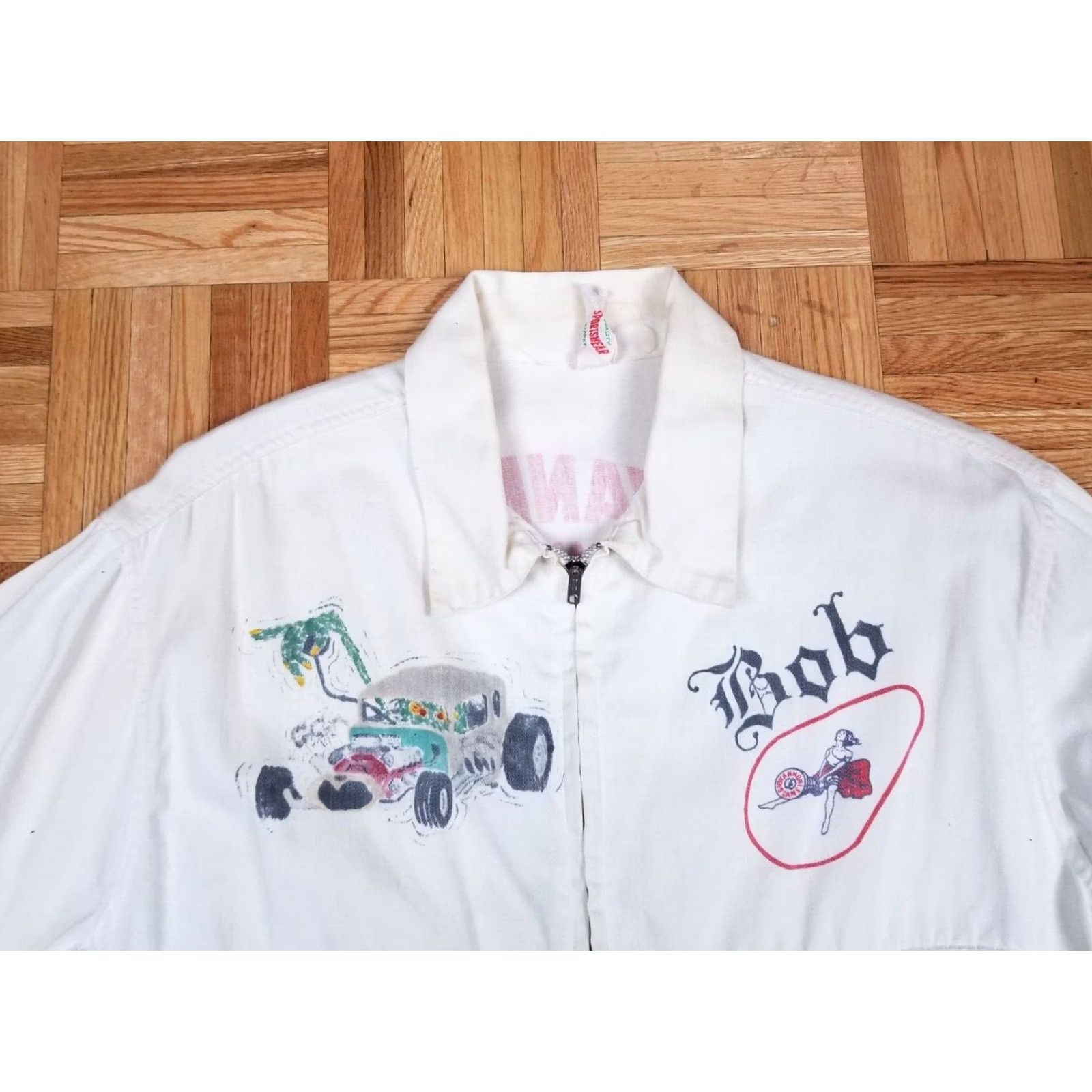 Vintage VINTAGE GIOVANNONI RACING CAMS DAYTONA BEACH HOT ROD ROCKABILLY JACKET Red XL Men's 50' Size US XL / EU 56 / 4 - 3 Thumbnail