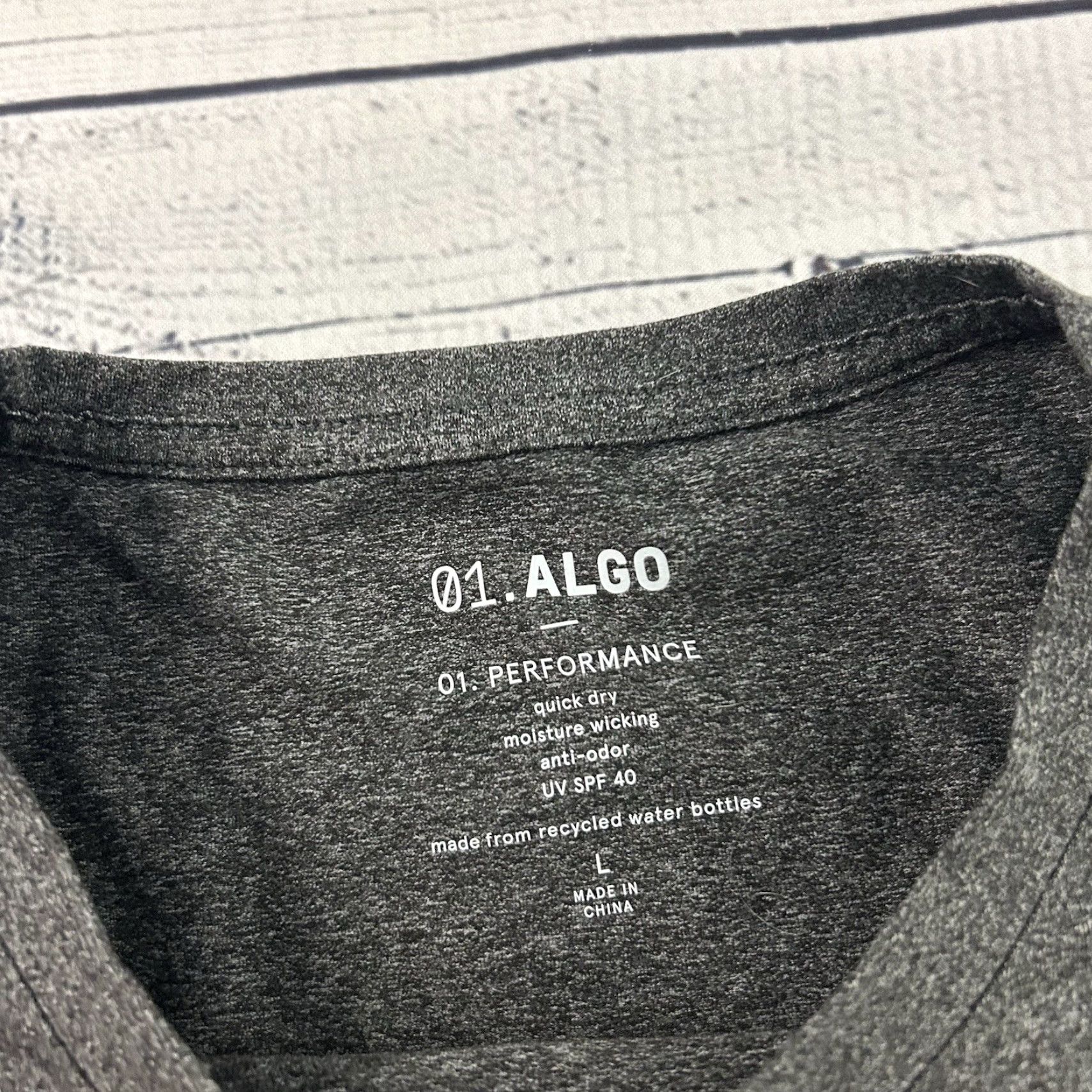 Vintage 01.Algo Performance Short Sleeve T-Shirt Men's Large Gray Size US L / EU 52-54 / 3 - 2 Thumbnail