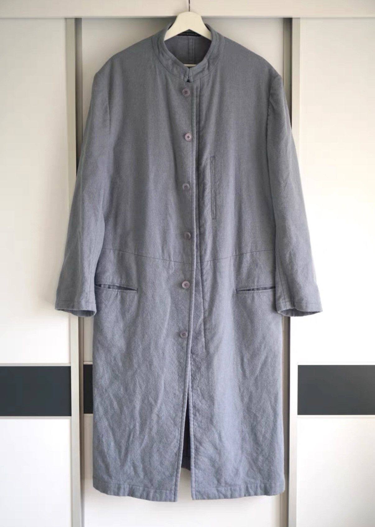 Yohji Yamamoto Yohji Yamamoto 01aw Haze Blue Fishtail Coat K4 Size US L / EU 52-54 / 3 - 1 Thumbnail