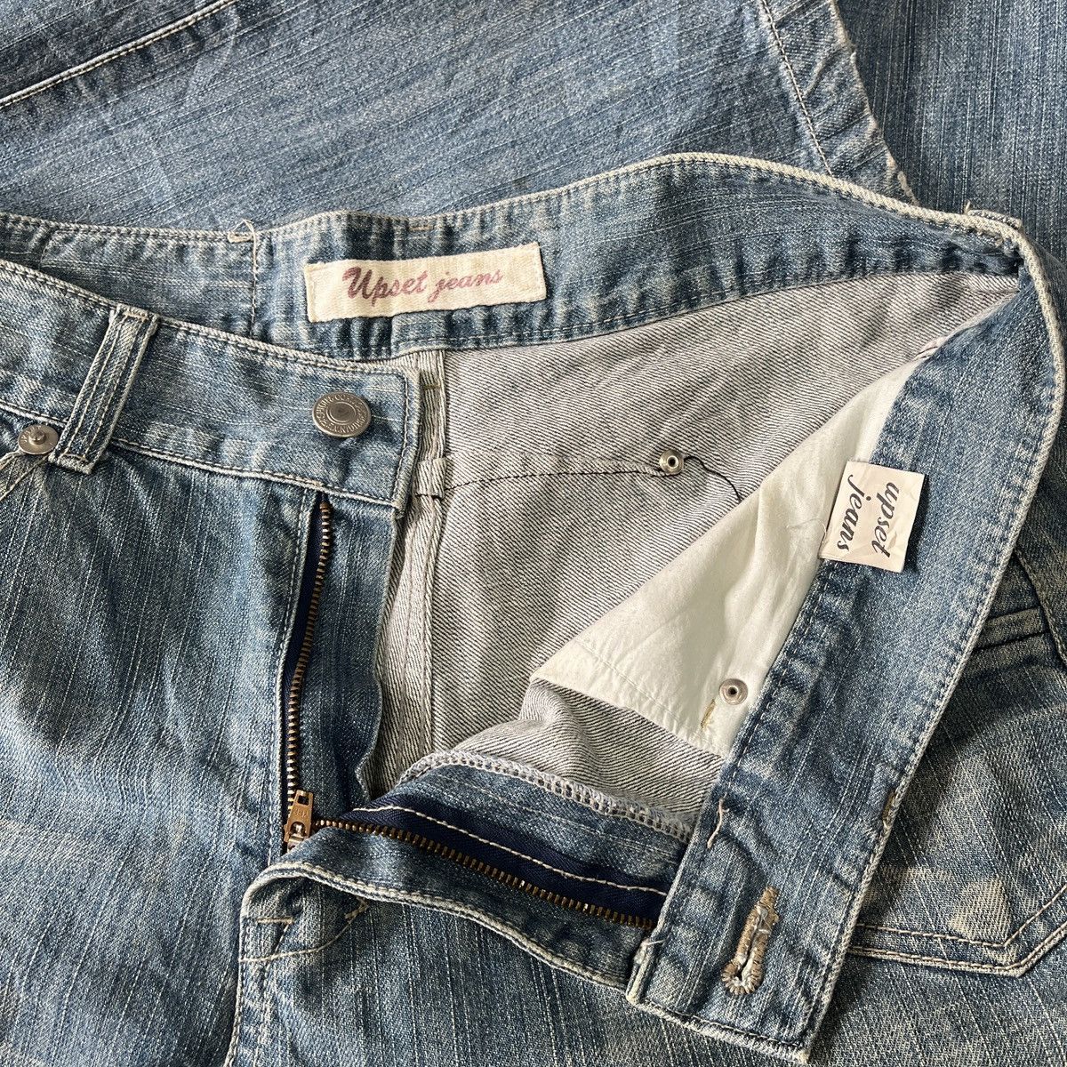 If Six Was Nine × The Upsetter Booty Cut Flare Distressed Denim Jeans Size US 32 / EU 48 - 13 Thumbnail