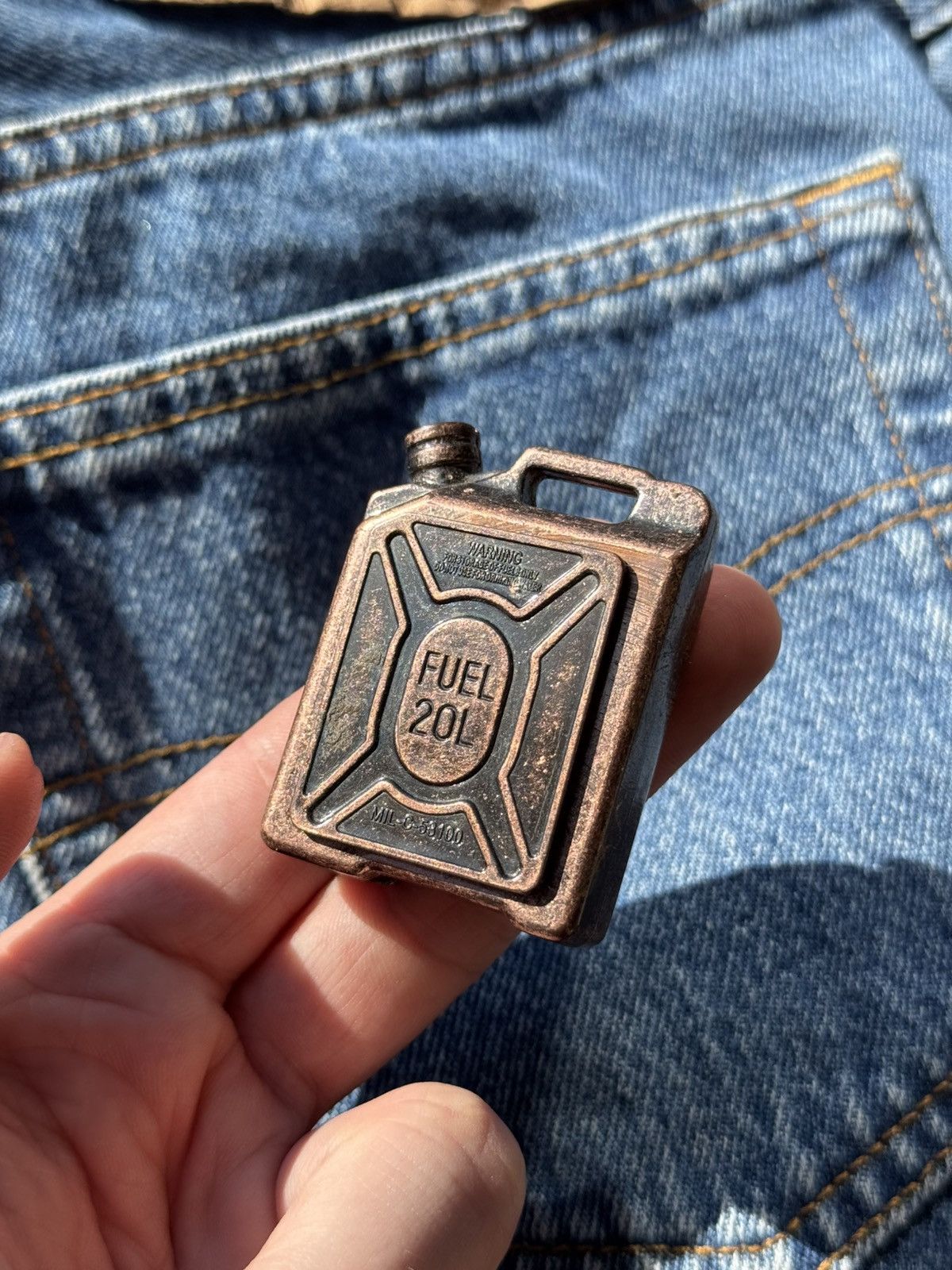 Vintage 🛞Brown Vintage Cigar Lighter canister fuel, WORK Size ONE SIZE - 4 Thumbnail