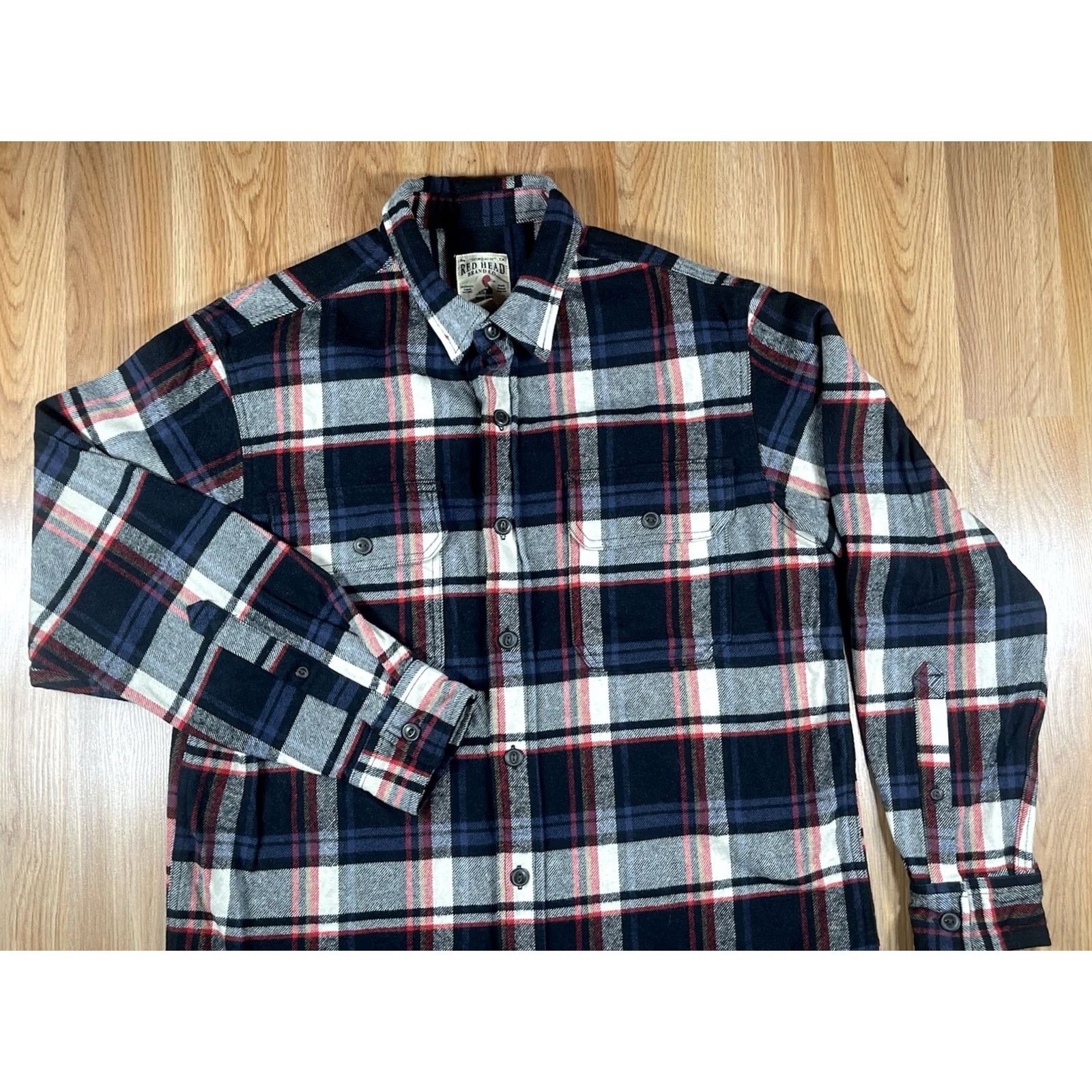 Vintage VINTAGE Red Head Brand Co Heavy Cotton Button Front Plaid Long Sleeve Flannel Mens L Size US L / EU 52-54 / 3 - 2 Thumbnail