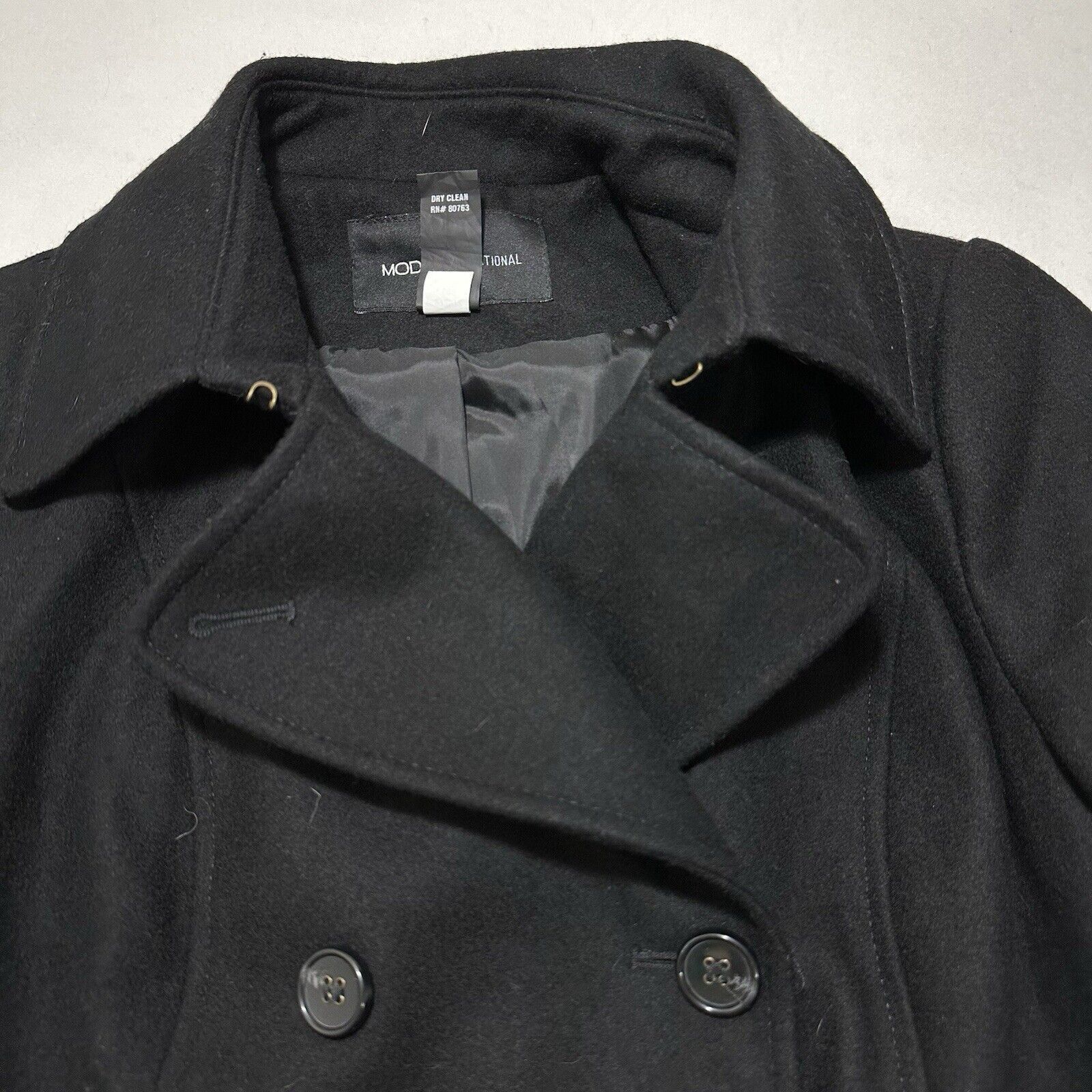 Other Moda International 10 Wool Double Breasted Pea Coat Jacket Size L / US 10 / IT 46 - 2 Thumbnail