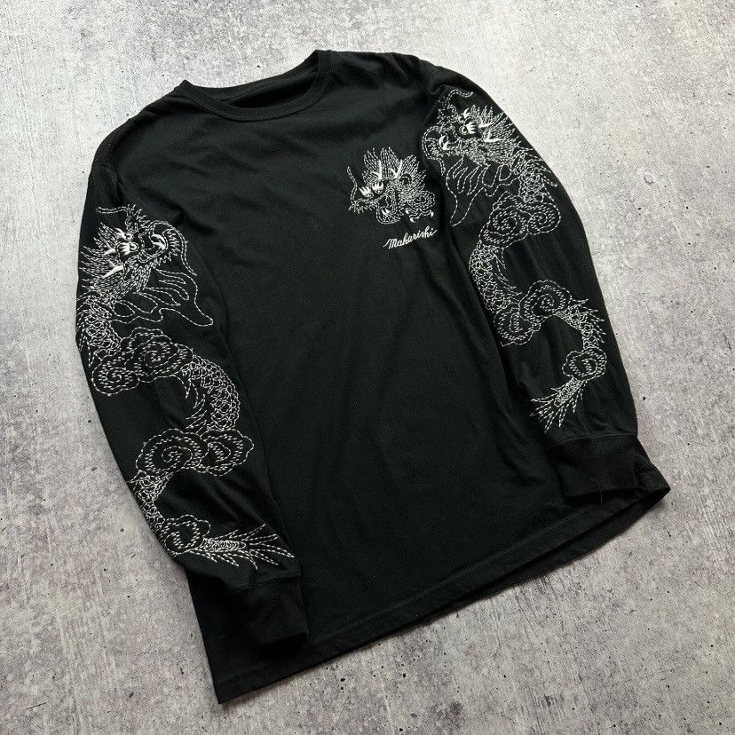 Maharishi MAHARISHI STENCIL DRAGON LONG SLEEVE T-SHIRT Size US S / EU 44-46 / 1 - 3 Thumbnail