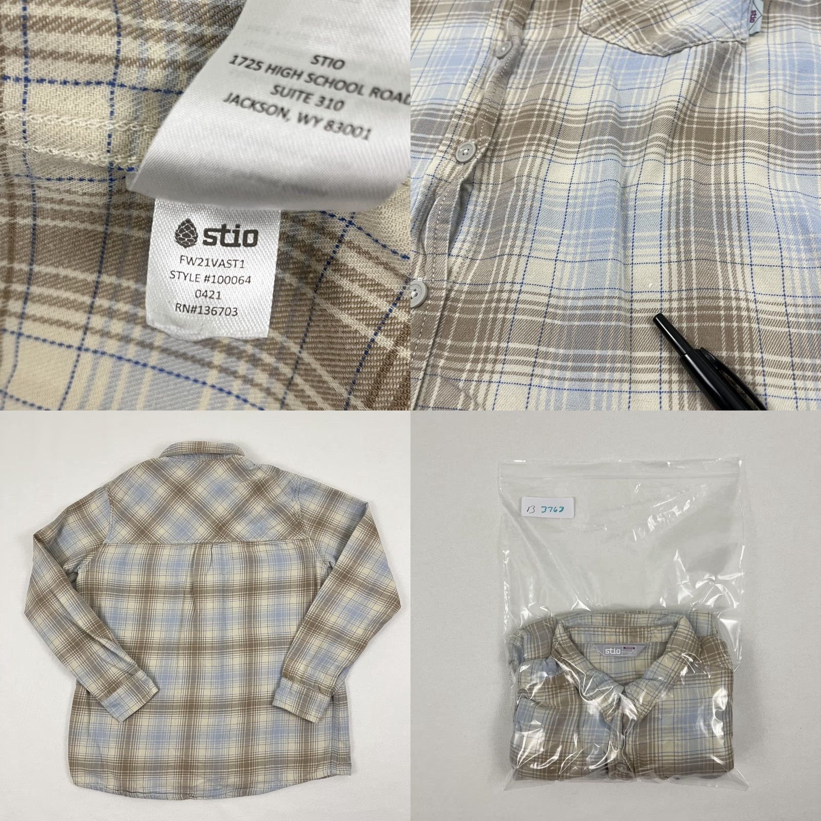 Vintage Stio Dovetail Shirt Womens Medium Brown Blue Plaid Organic Cotton Button Up Hike Size M / US 6-8 / IT 42-44 - 8 Thumbnail