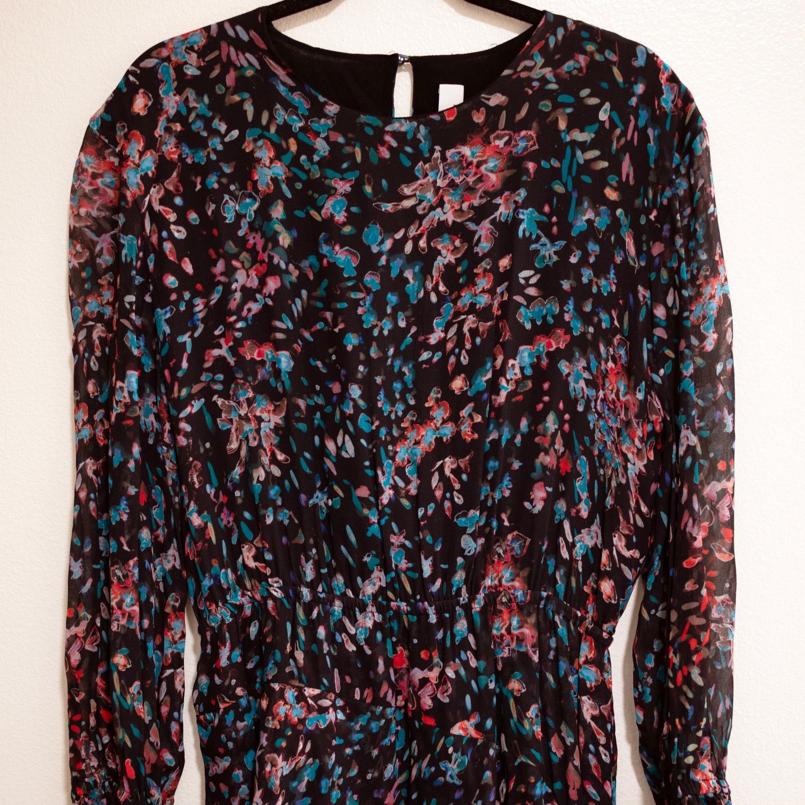 Iro IRO Blank Dress Black Floral Print Size L / US 10 / IT 46 - 6 Thumbnail