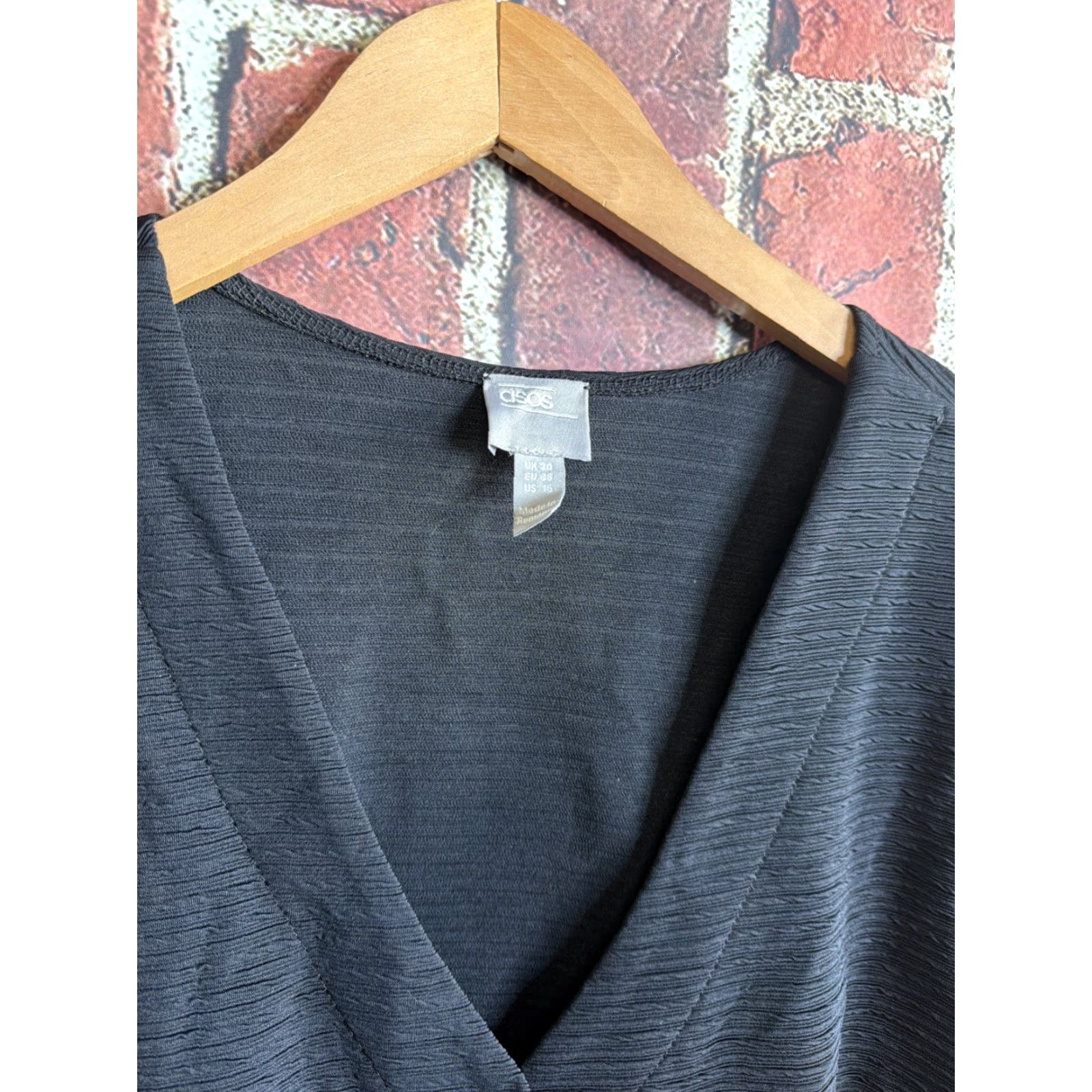 Asos ASOS Black Button Dress Womens Plus Size 16 Size XXL / US 16-18 / IT 52-54 - 2 Thumbnail