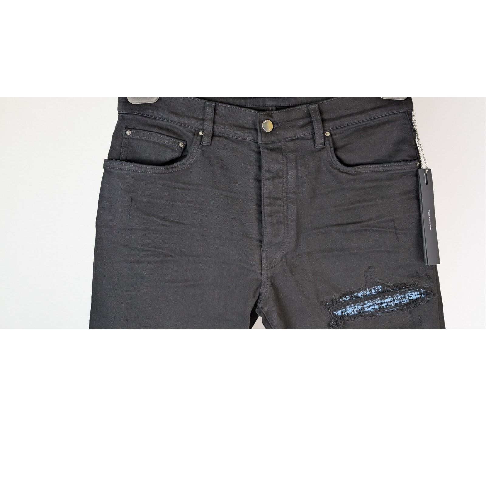 Amiri o1rshd1 Boucle MX1 Denim Jeans in Black Overdyed Size US 34 / EU 50 - 3 Thumbnail