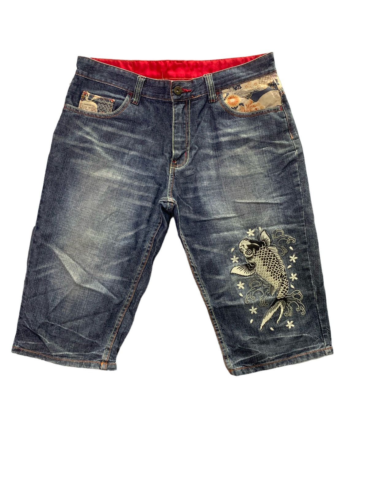 Japanese Brand 3 quarter Denim Inspired by Japanese Culture Sukajan Size US 32 / EU 48 - 2 Thumbnail