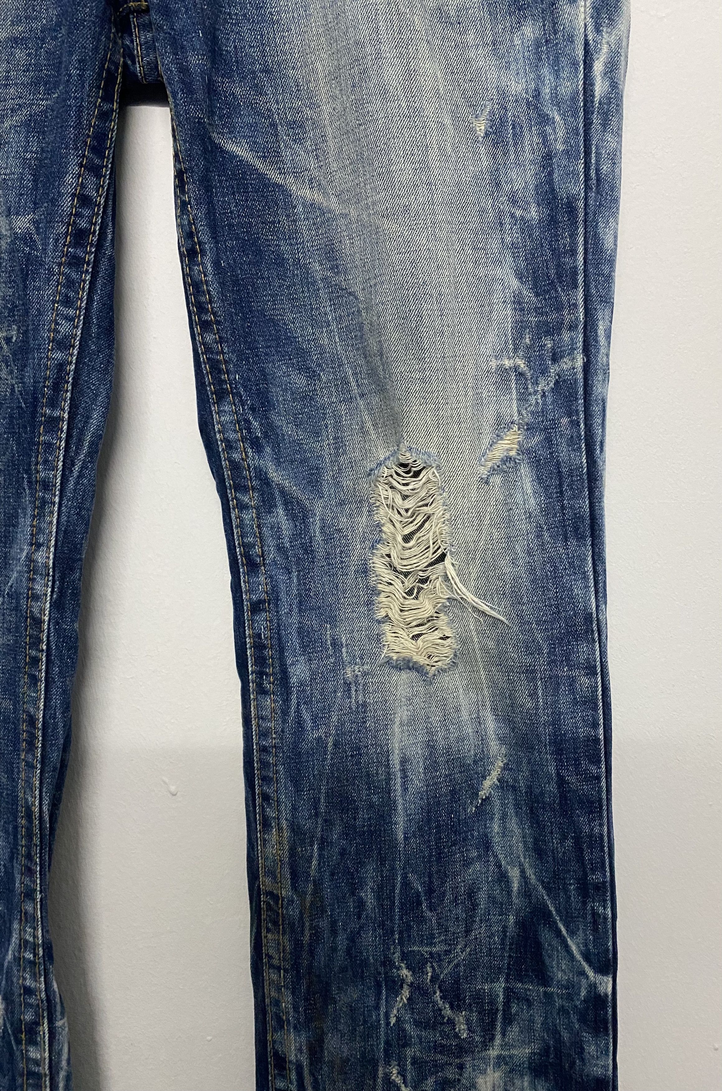 Vintage Cloud 72 Gothic Distressed Denim Jeans Ripped Skull Wing Size US 34 / EU 50 - 8 Thumbnail