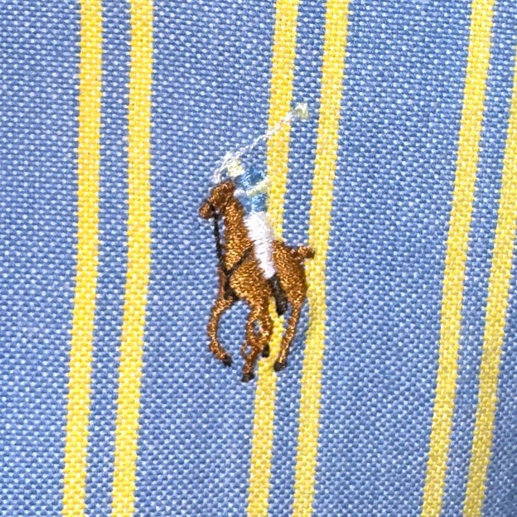 Polo Ralph Lauren 80s Blue & Yellow Polo Ralph Lauren Iconic Oxford Button Dow Size US L / EU 52-54 / 3 - 3 Thumbnail
