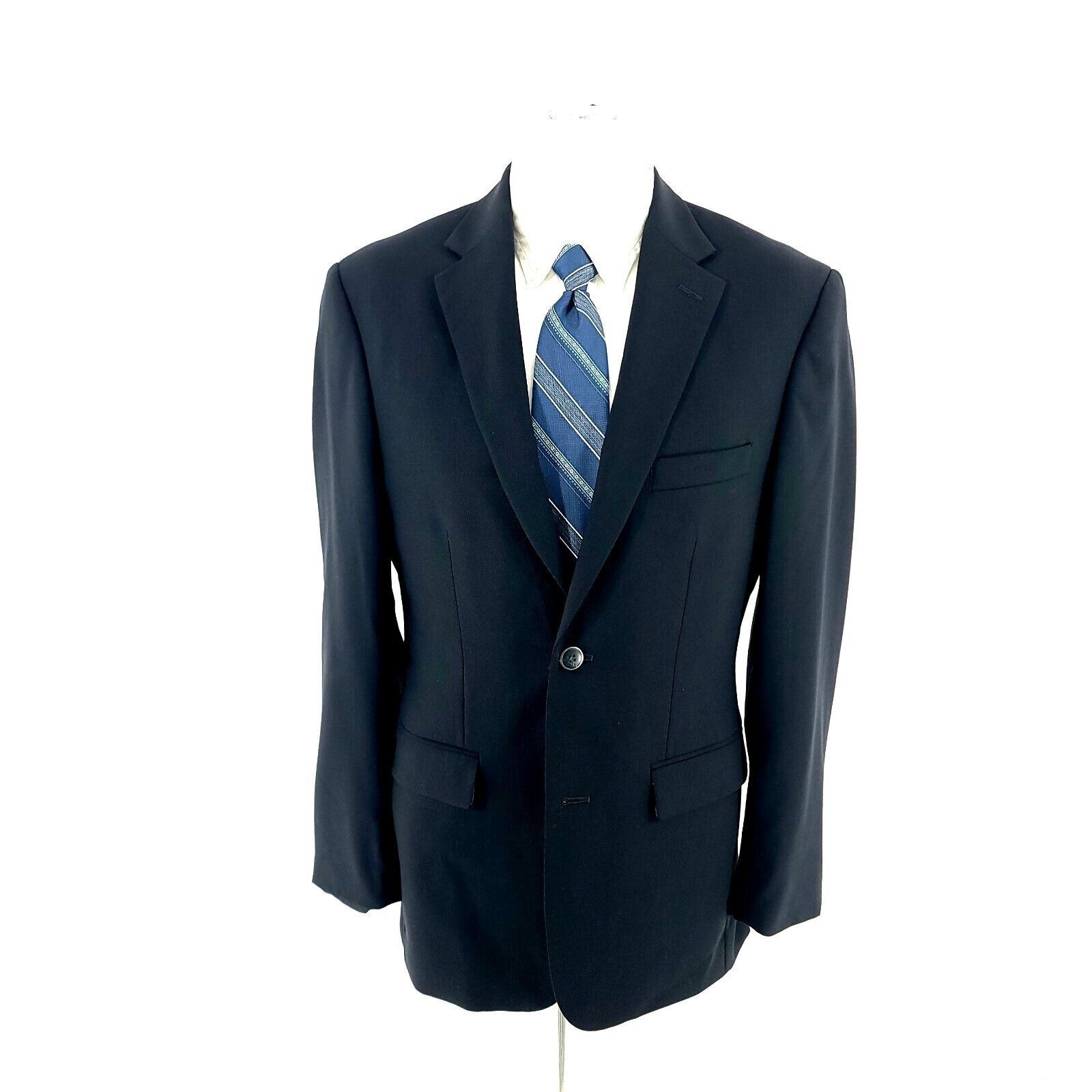 Pronto Uomo Pronto Uomo Wool Polyester 2 Button Blazer 38S Blue Tagged 4 Size 38S - 3 Thumbnail