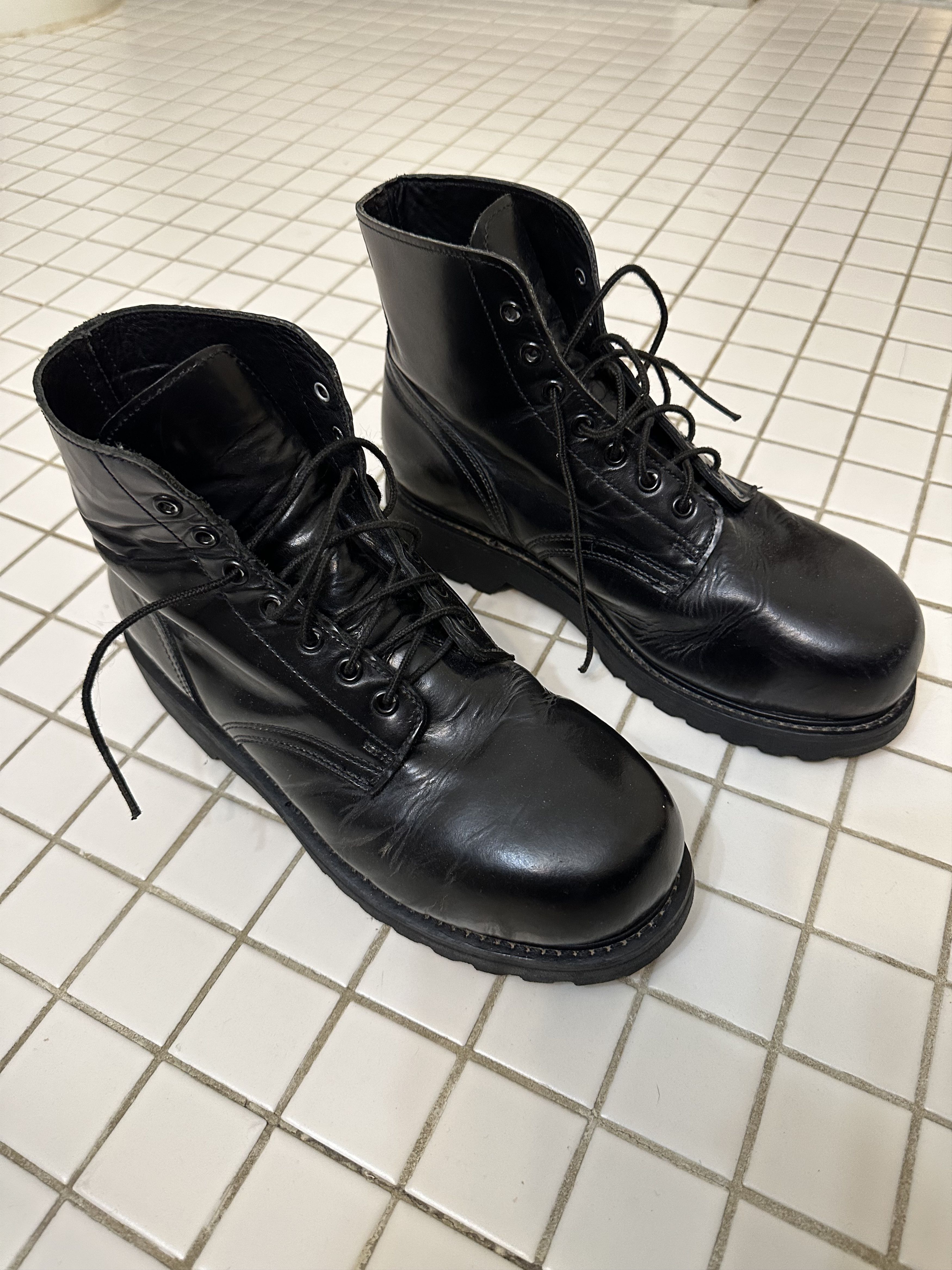 image of Vintage 80's Military Boots in Black, Men's (Size 10.5)