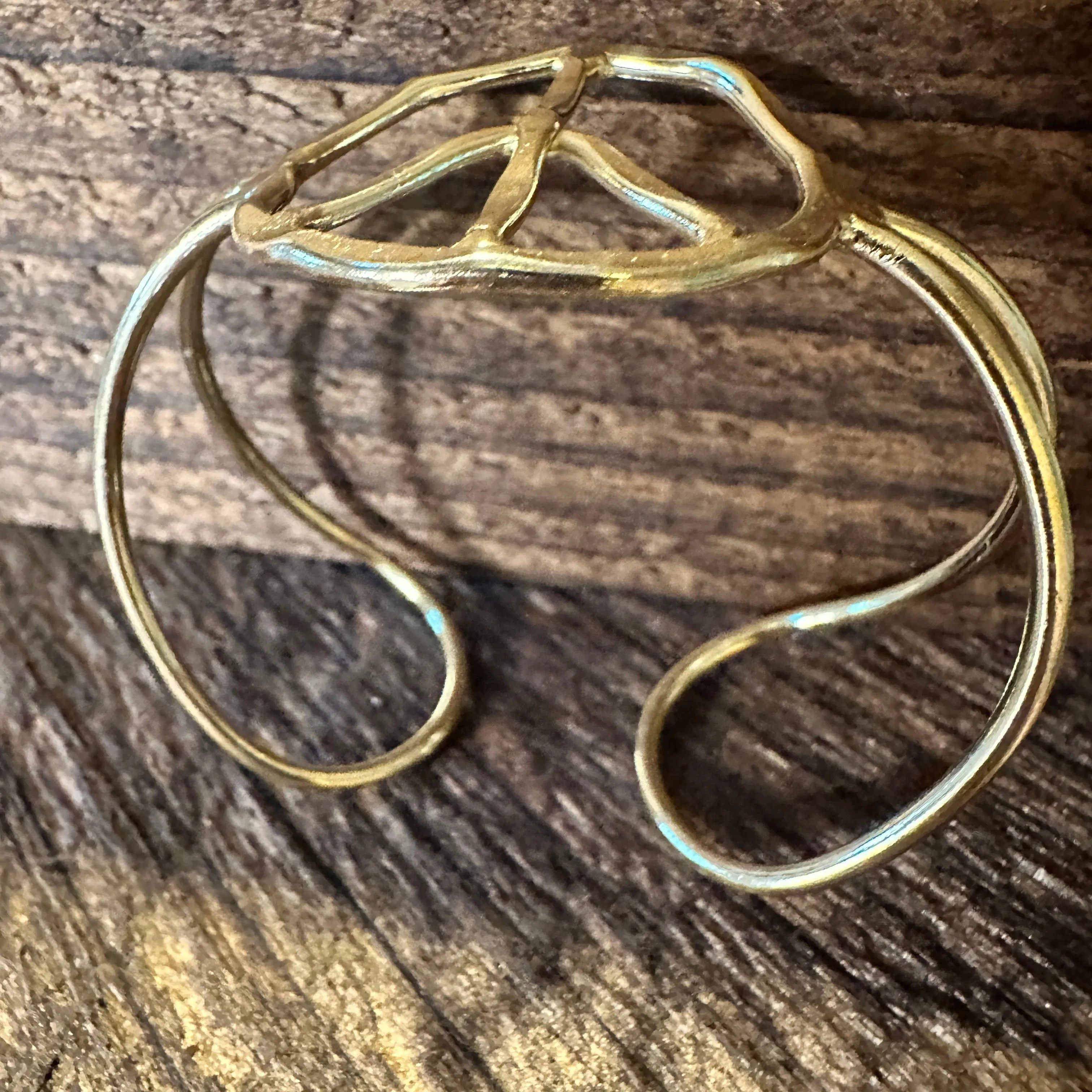Other Handmade Artesian Hippie Wide Cuff Bracelet Bangle, Gold Pla Size ONE SIZE - 5 Thumbnail