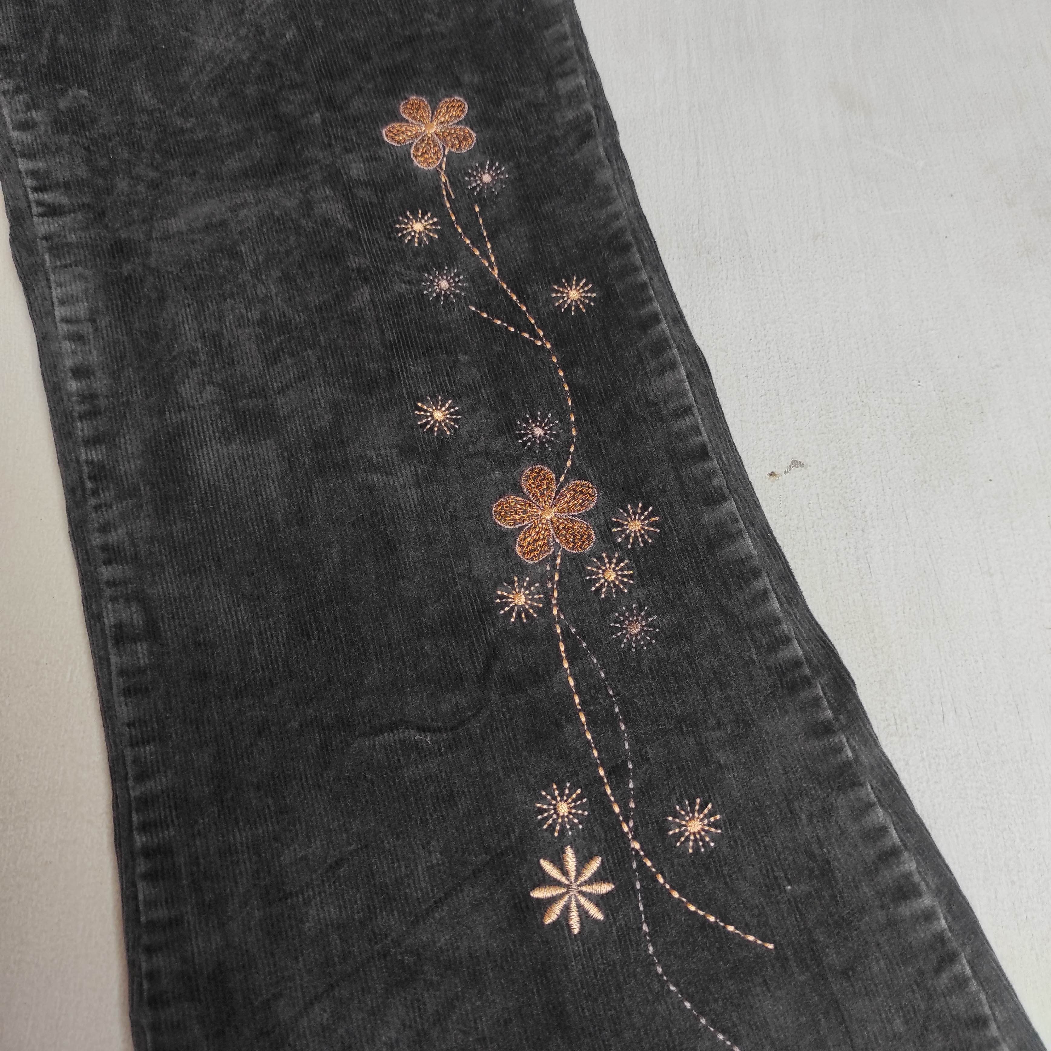 Hysteric Glamour Flare AURAJI Bootcut Corduroy Embroidered Pants Size US 30 / EU 46 - 8 Thumbnail