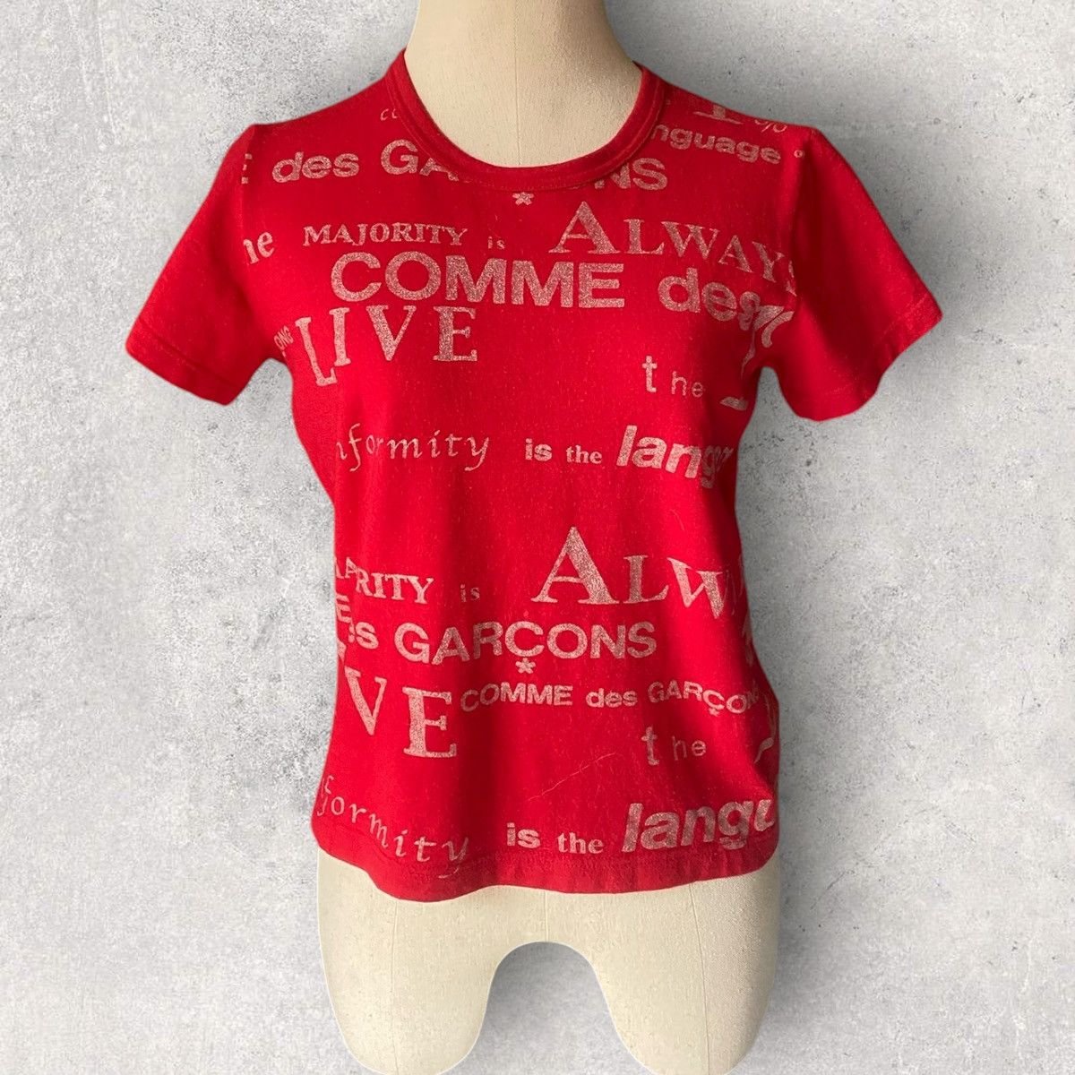 Comme des Garcons Fall 2003 Logo Print Wool T Shirt Size M / US 6-8 / IT 42-44 - 1 Thumbnail