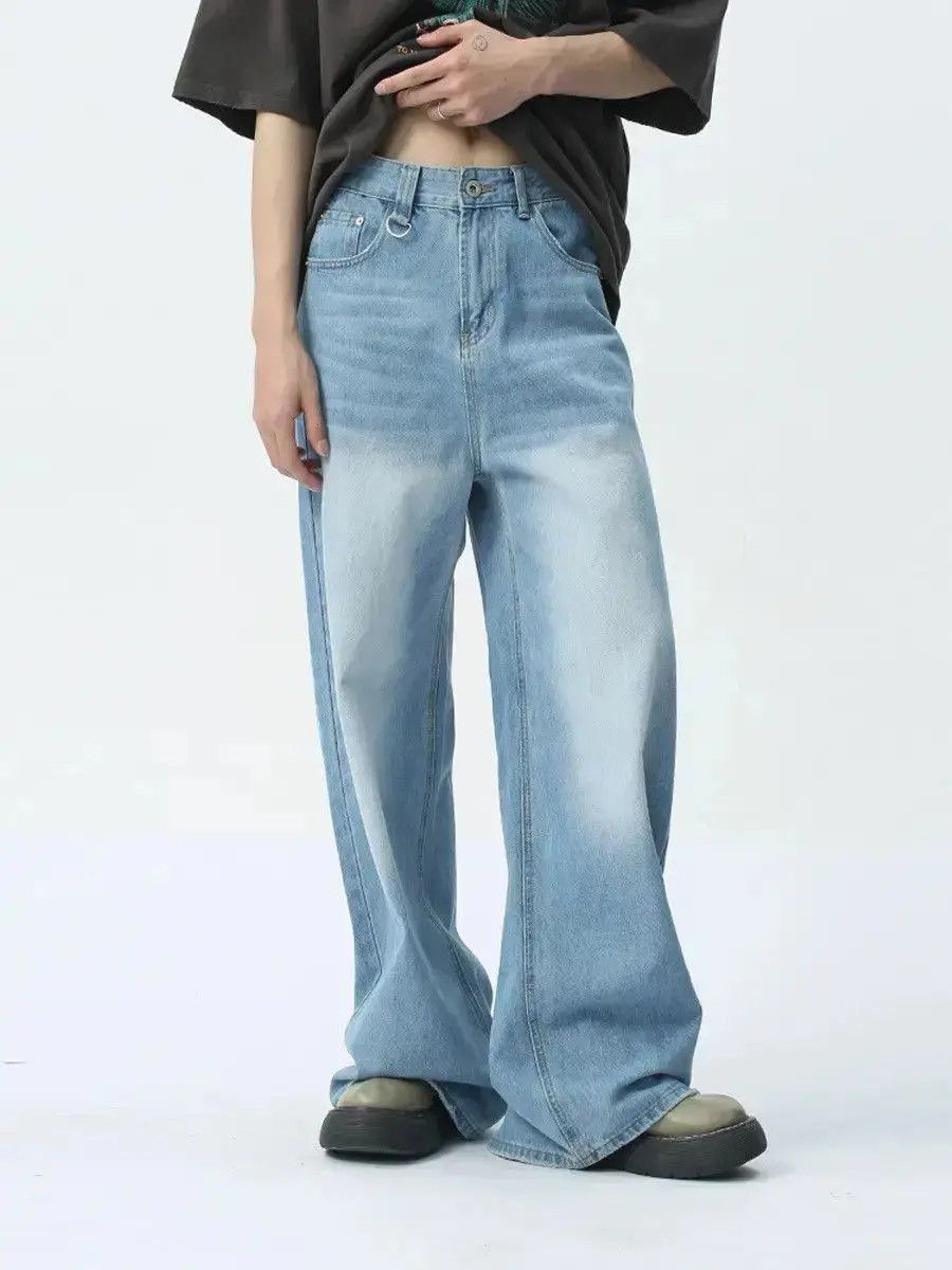 Japanese Brand Retro blue loose wide leg jeans Size US 32 / EU 48 - 6 Thumbnail