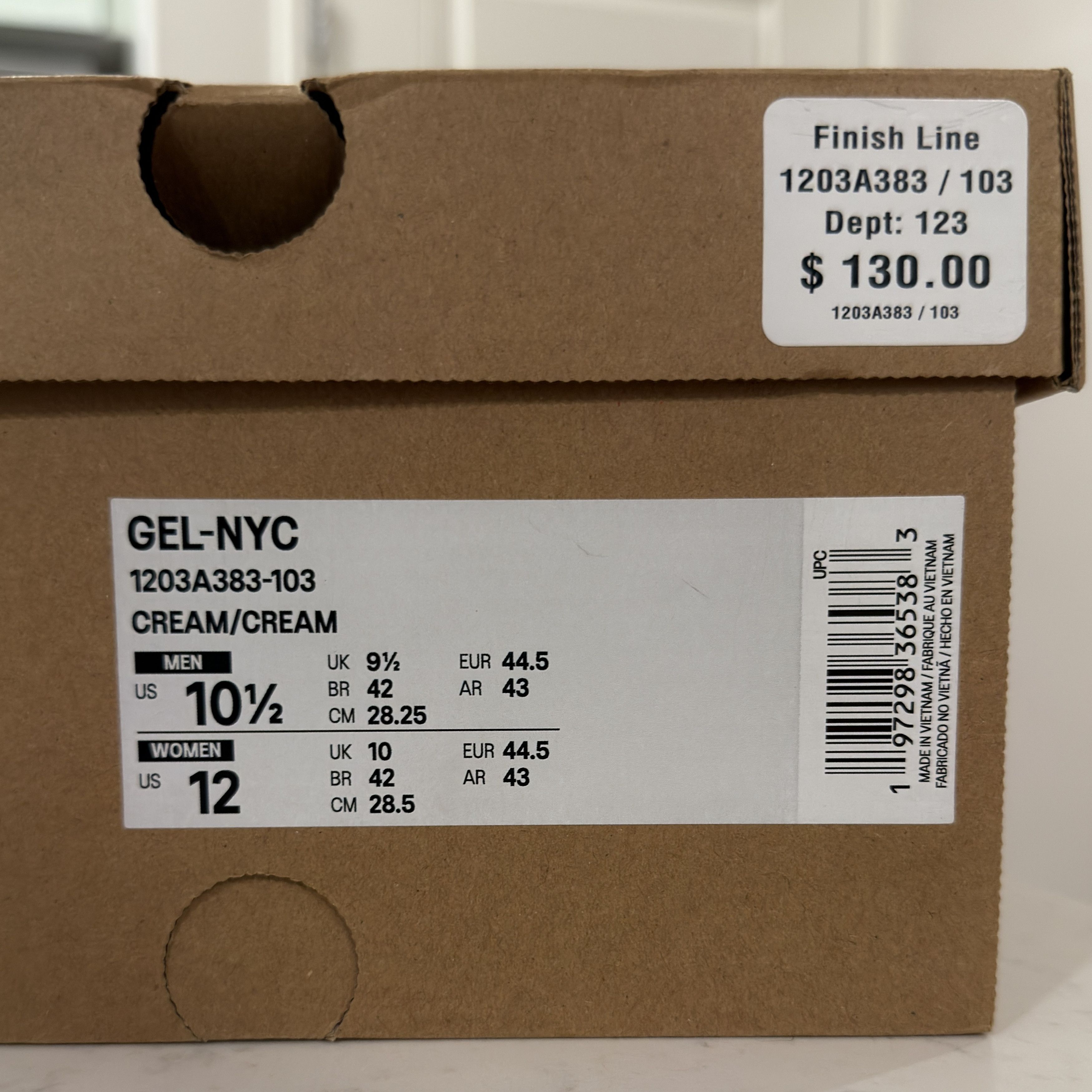 Asics ASICS Gel-NYC 'Cream Mocha' 1203A383-103 Size US 10.5 / EU 43-44 - 3 Thumbnail