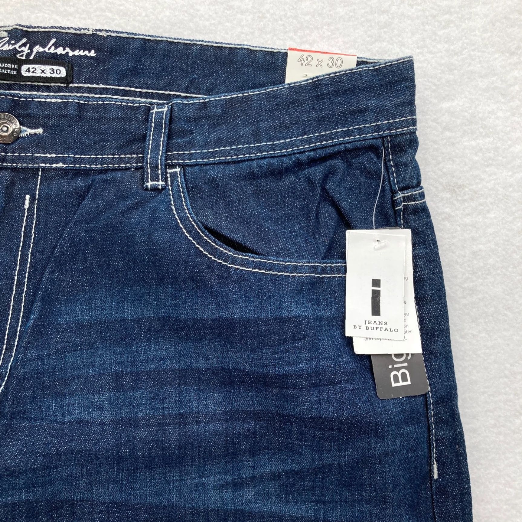 Vintage Buffalo Jeans Jeans Mens 42x30 Taylor Easy Straight Dark Wash Blue Denim Baggy 5-Pocket Design Jeans Relaxed Regular Men Mens Jeans Size US 42 / EU 58 - 4 Thumbnail