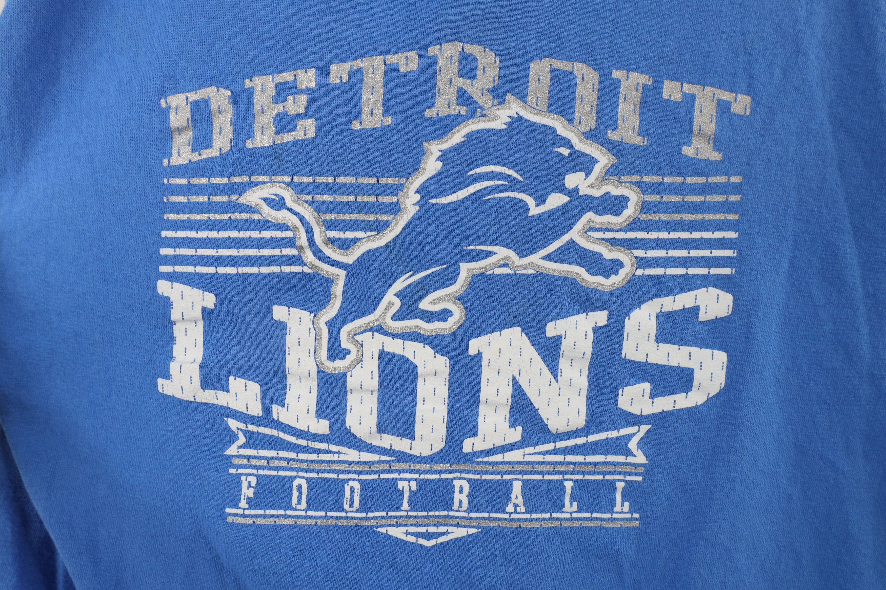Vintage Vintage NFL Spell Out Detroit Lions Football T-Shirt Blue Size US M / EU 48-50 / 2 - 8 Thumbnail