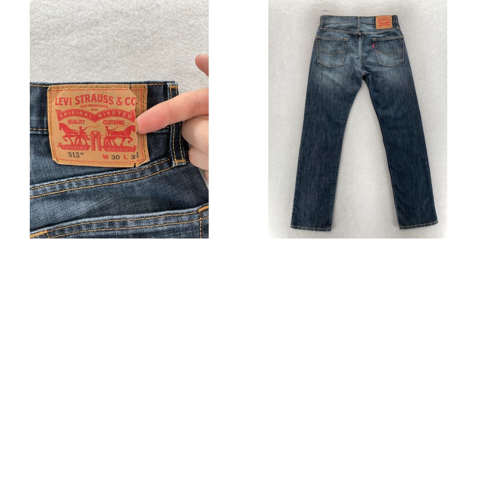 Levi's Levi's 513 Jeans Mens 30x32 Slim Fit Straight Leg Blue Denim Mid Rise Stretch Size US 30 / EU 46 - 9 Thumbnail