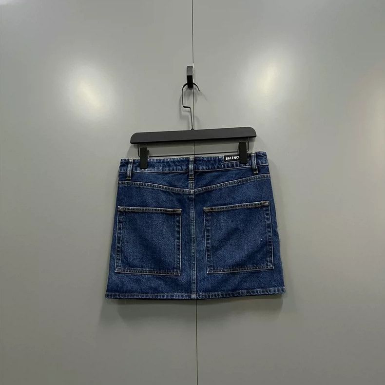 Balenciaga Balenciaga Blue denim short skirt Size 35" - 2 Thumbnail