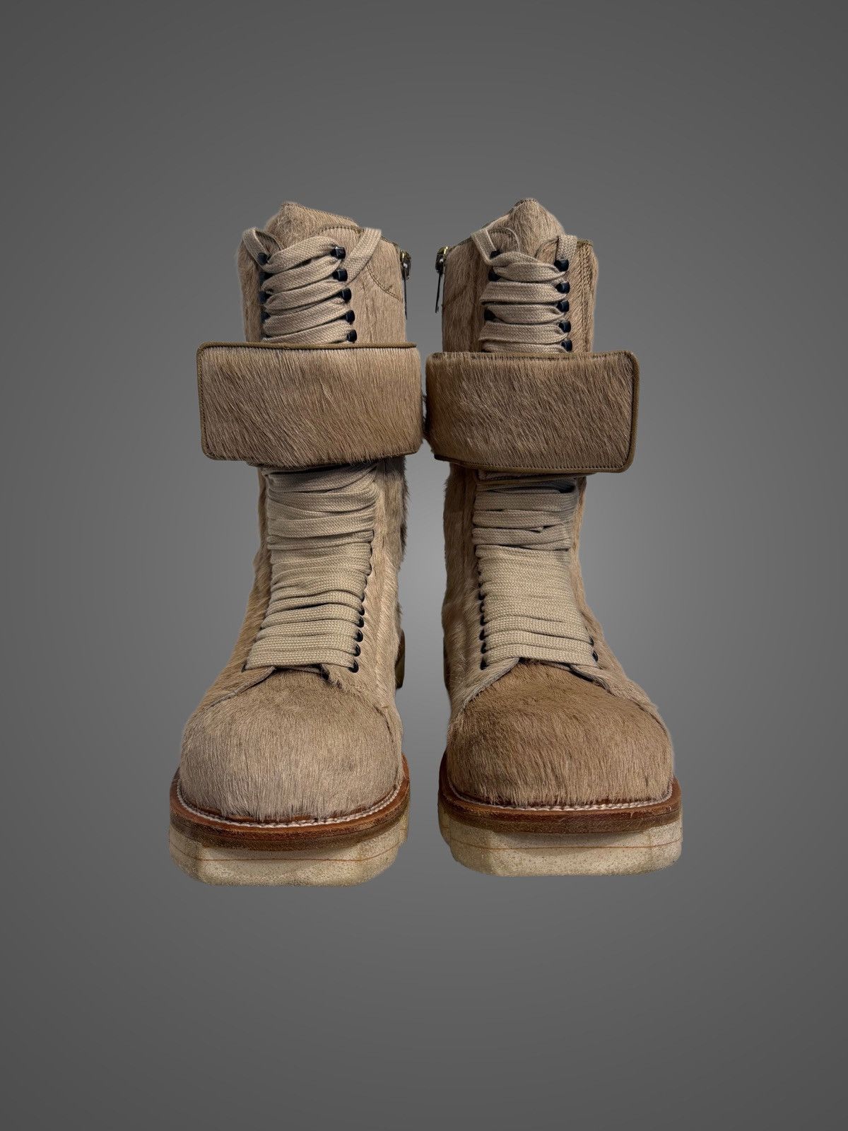 Rick Owens Rick Owens Ponyhair Megatooth Runway Hi-Top Boots from AW13 Size US 13 / EU 46 - 6 Thumbnail