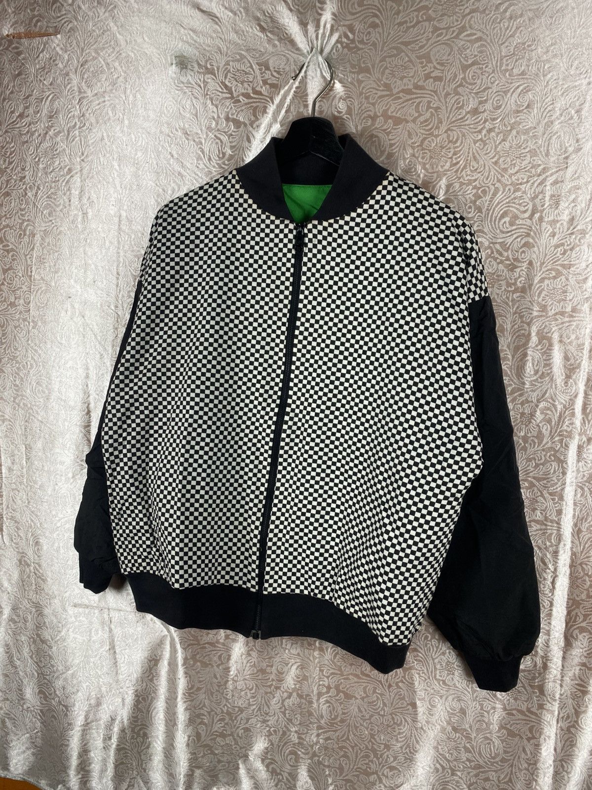 Vintage Vintage Marcia Checkerboard Bomber Black White Graphic Retro Size US XS / EU 42 / 0 - 4 Thumbnail