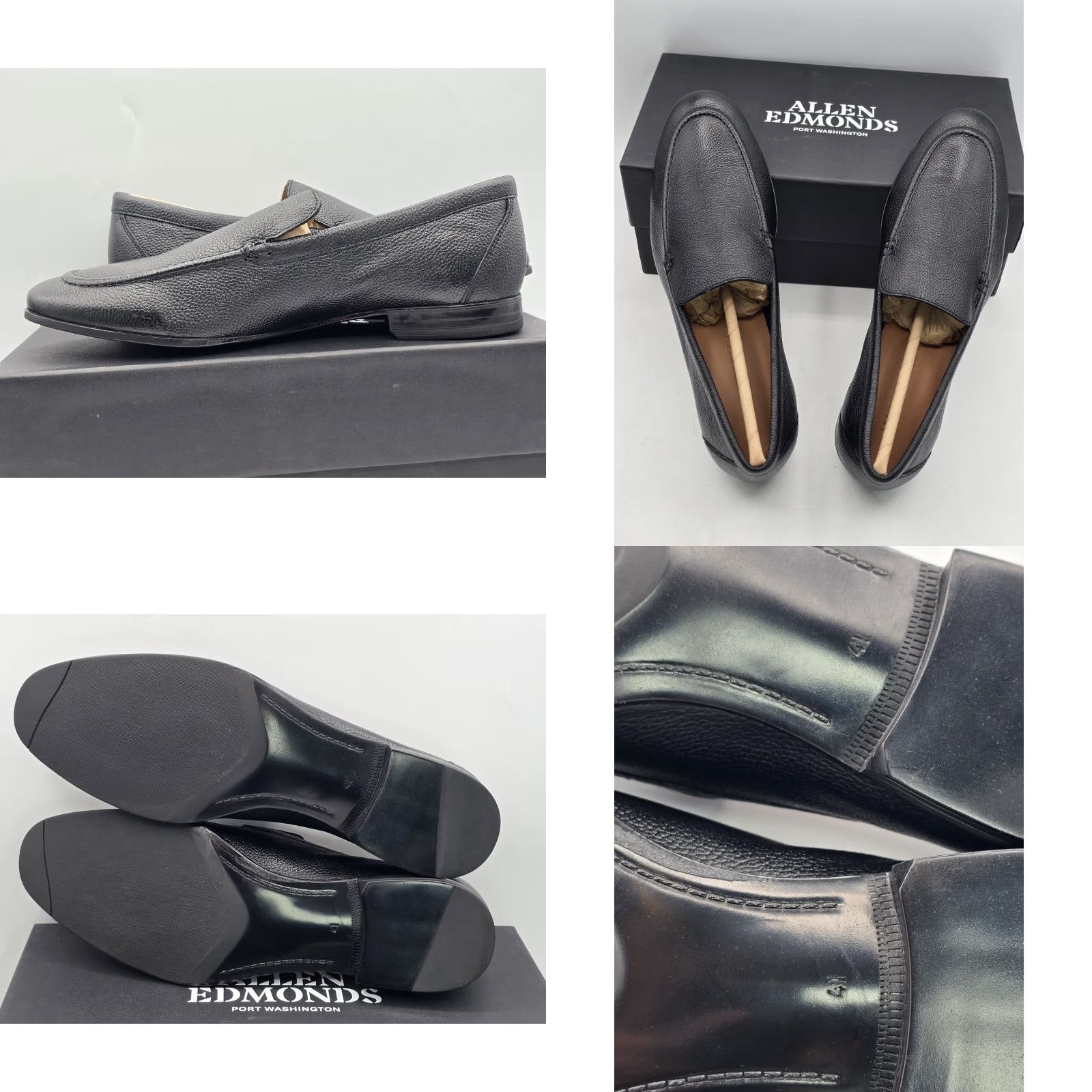 Allen Edmonds Allen Edmonds Lennox Leather Black Slip On Loafer Men's 8D Dress Shoes Size US 8 / EU 41 - 8 Thumbnail