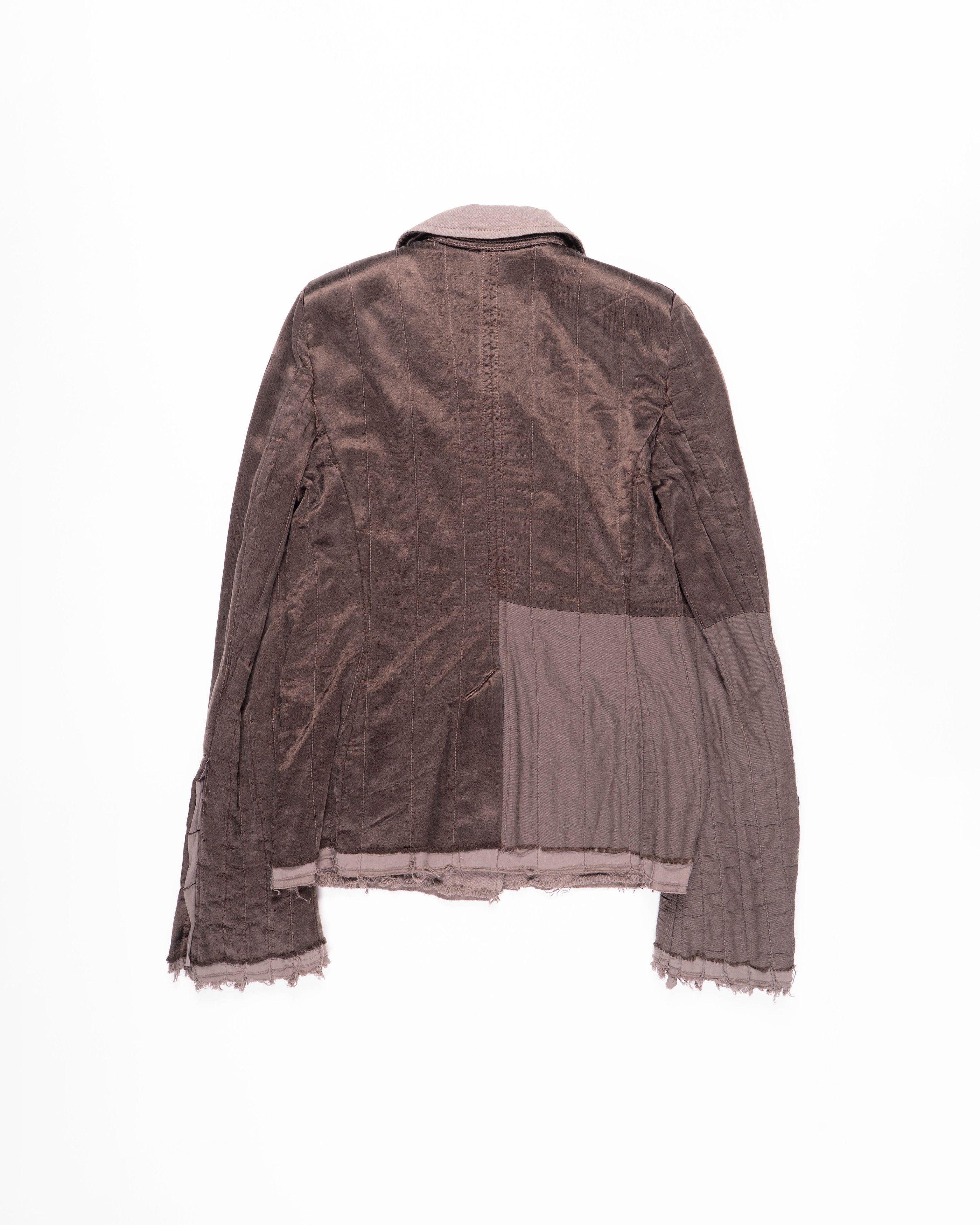 Haider Ackermann FW18 Distressed Workwear Jacket in Khaki Silk Satin Size S / US 4 / IT 40 - 2 Thumbnail