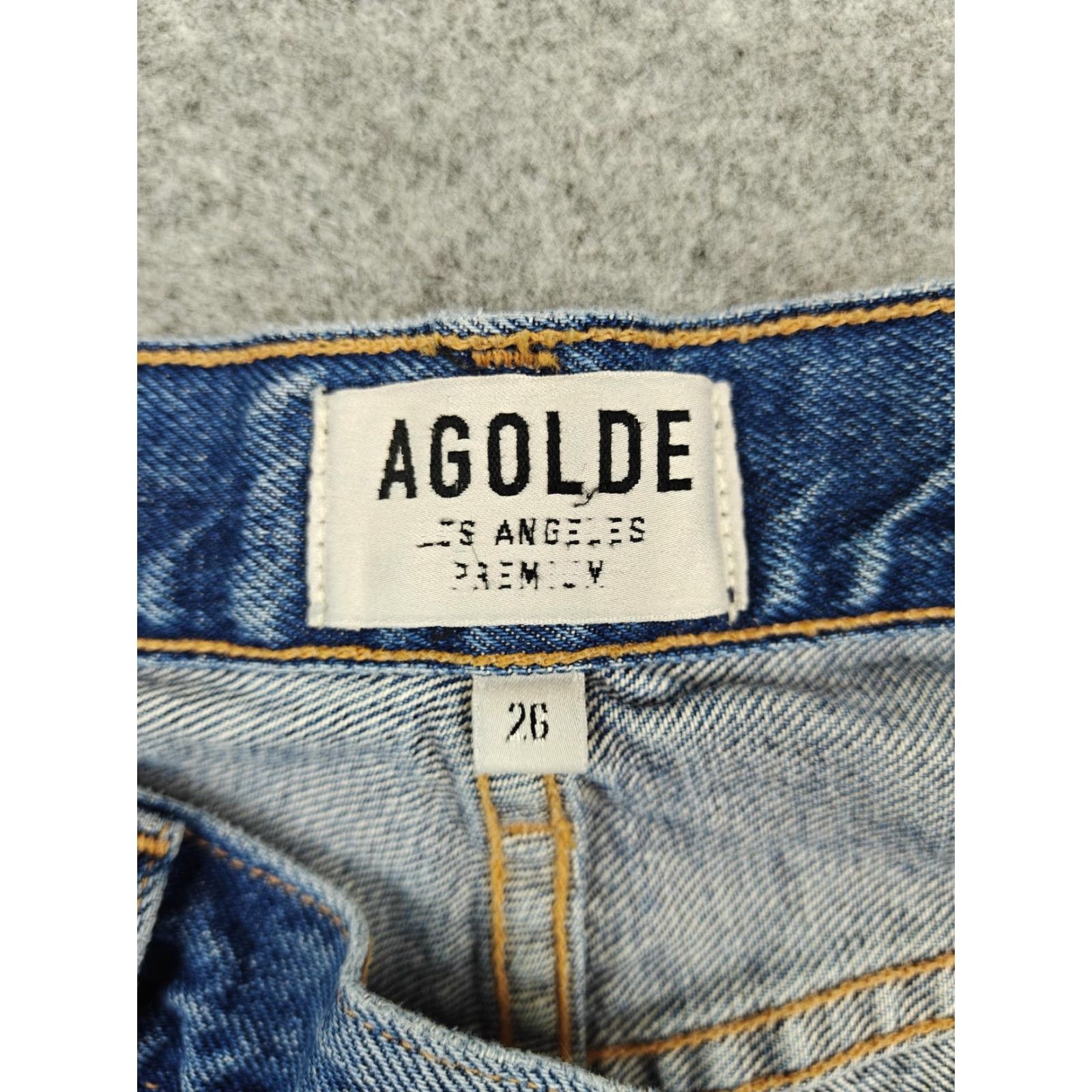 Agolde AGOLDE Jeans Womens 26 Blue High Rise Straight Distressed Button Fly Denim Jeans Size 26" / US 2 / IT 38 - 4 Thumbnail