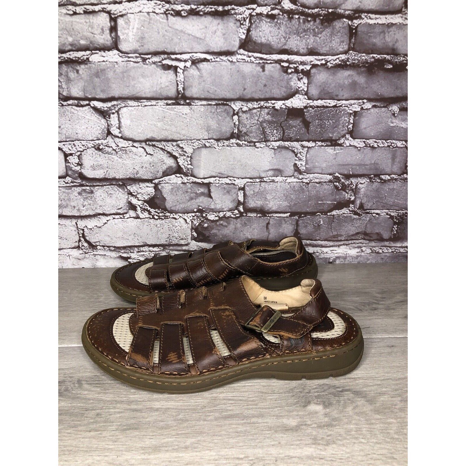 Born Born Brown Leather Fisherman Casual Adjustable Strap Sandals Size US 8 / EU 41 - 6 Thumbnail